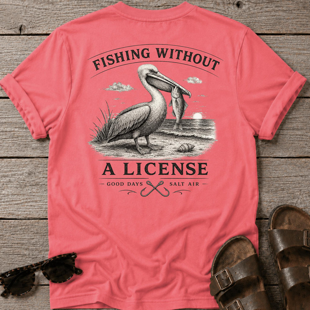 Fishing No License Pelican BACK DESIGN