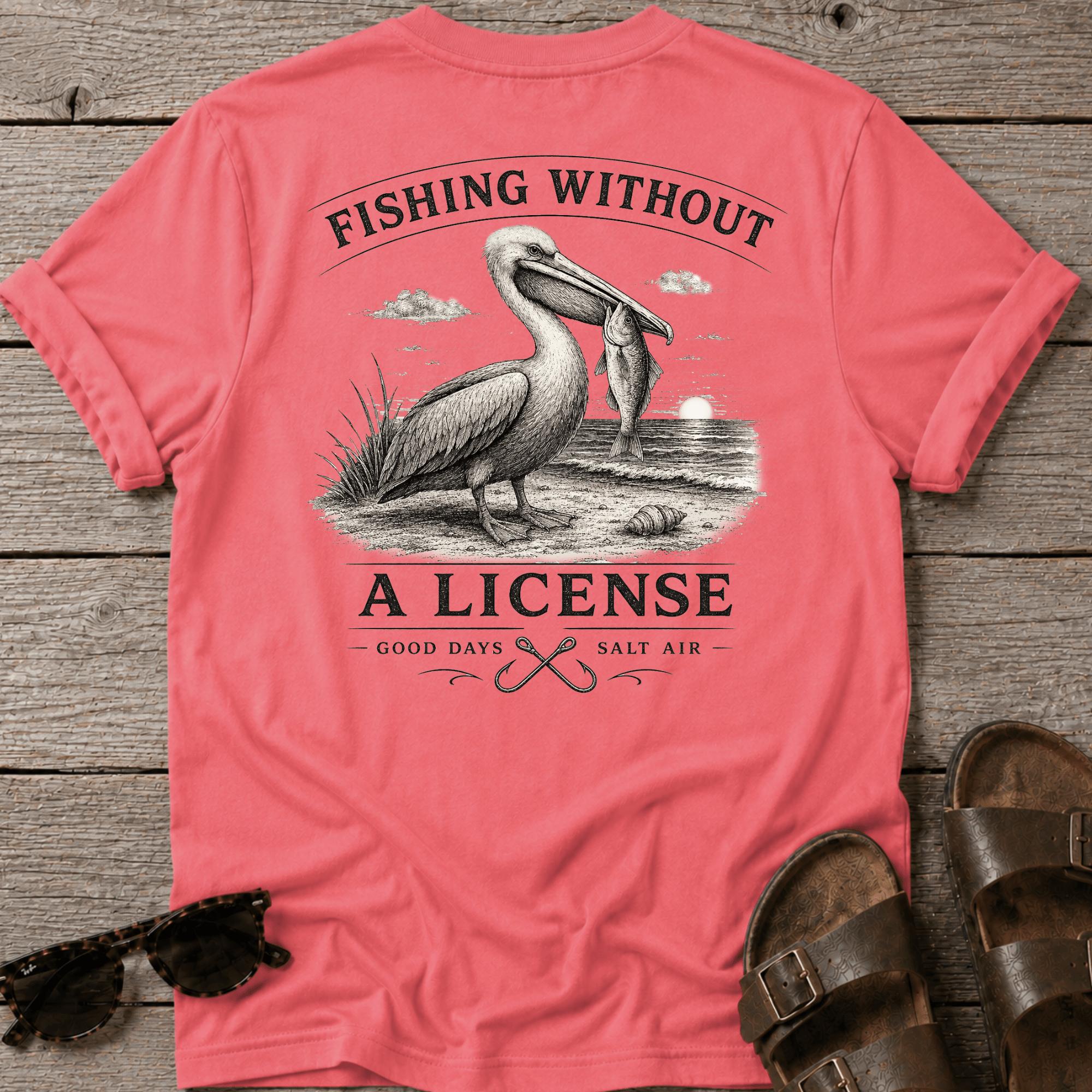 Fishing No License Pelican BACK DESIGN