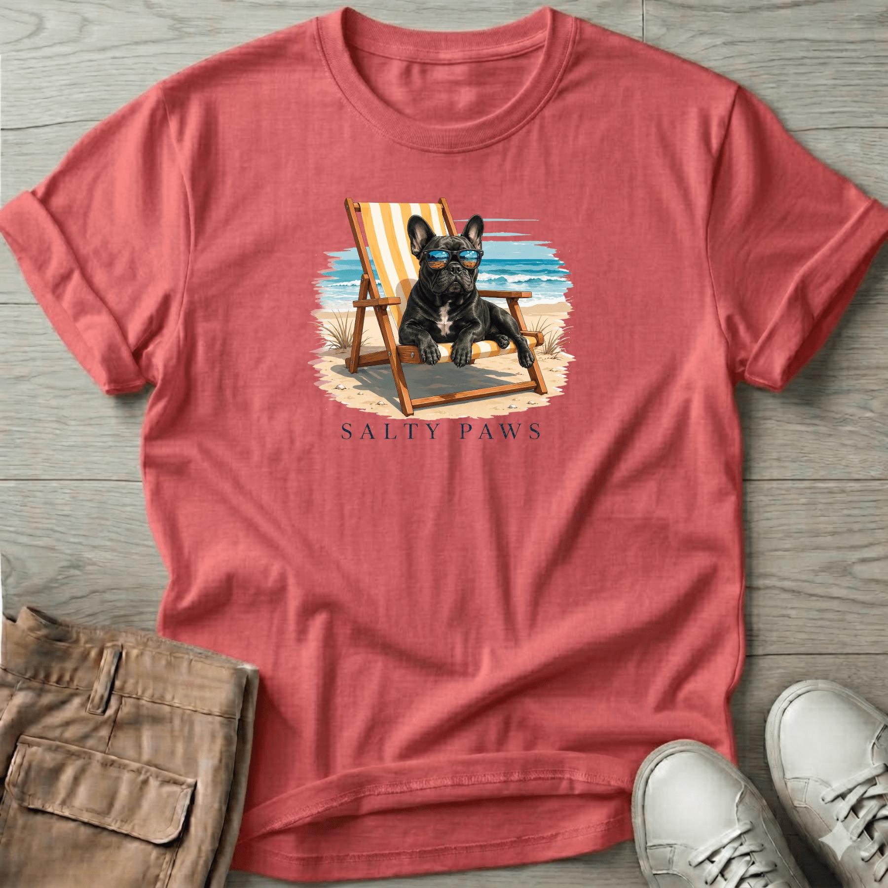 Frenchie Beach Chair Dog T-Shirt