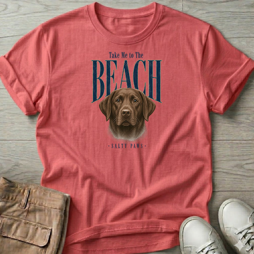 Chocolate Labrador Take me to the Beach Dog T-Shirt