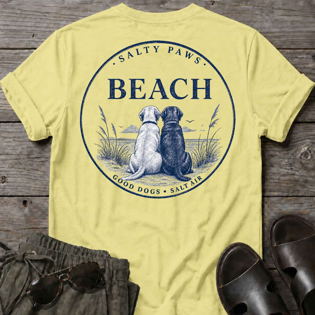 Beach Good Dogs 2 Labs T-Shirt