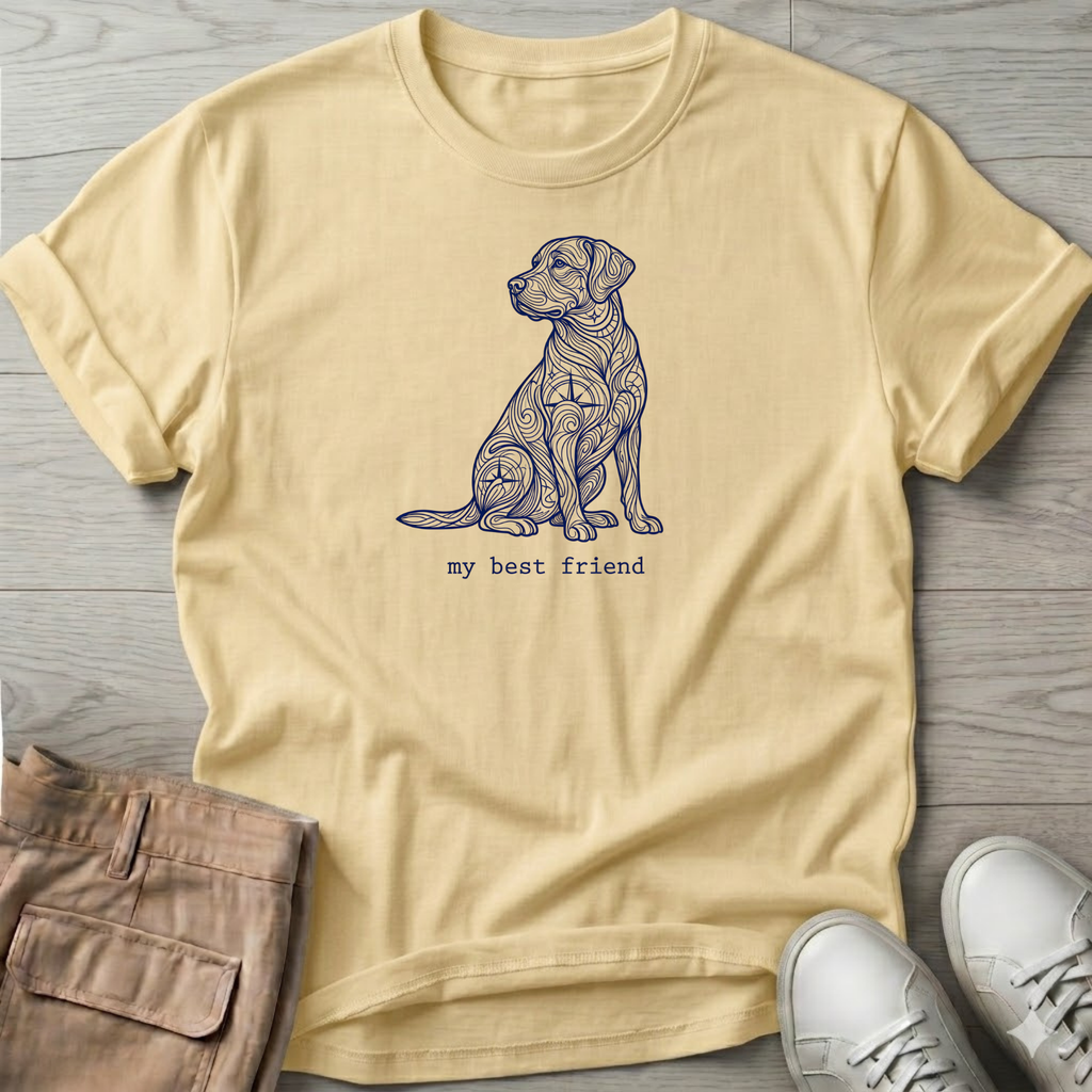 My Best Friend T-Shirt — Beach Dog Line Art Tee