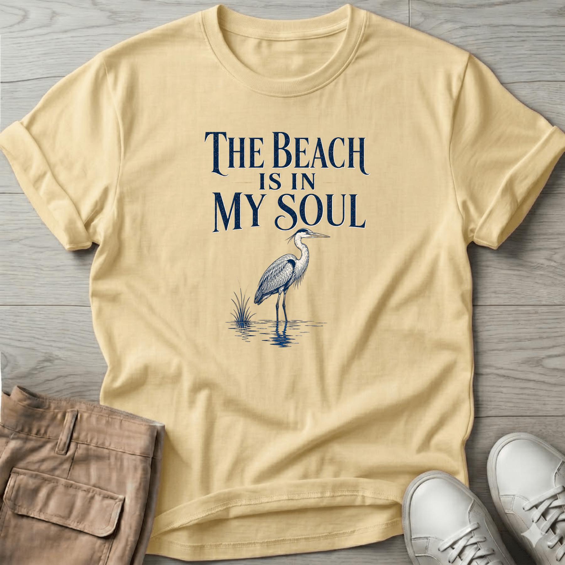 Beach is in my Soul Heron T-Shirt