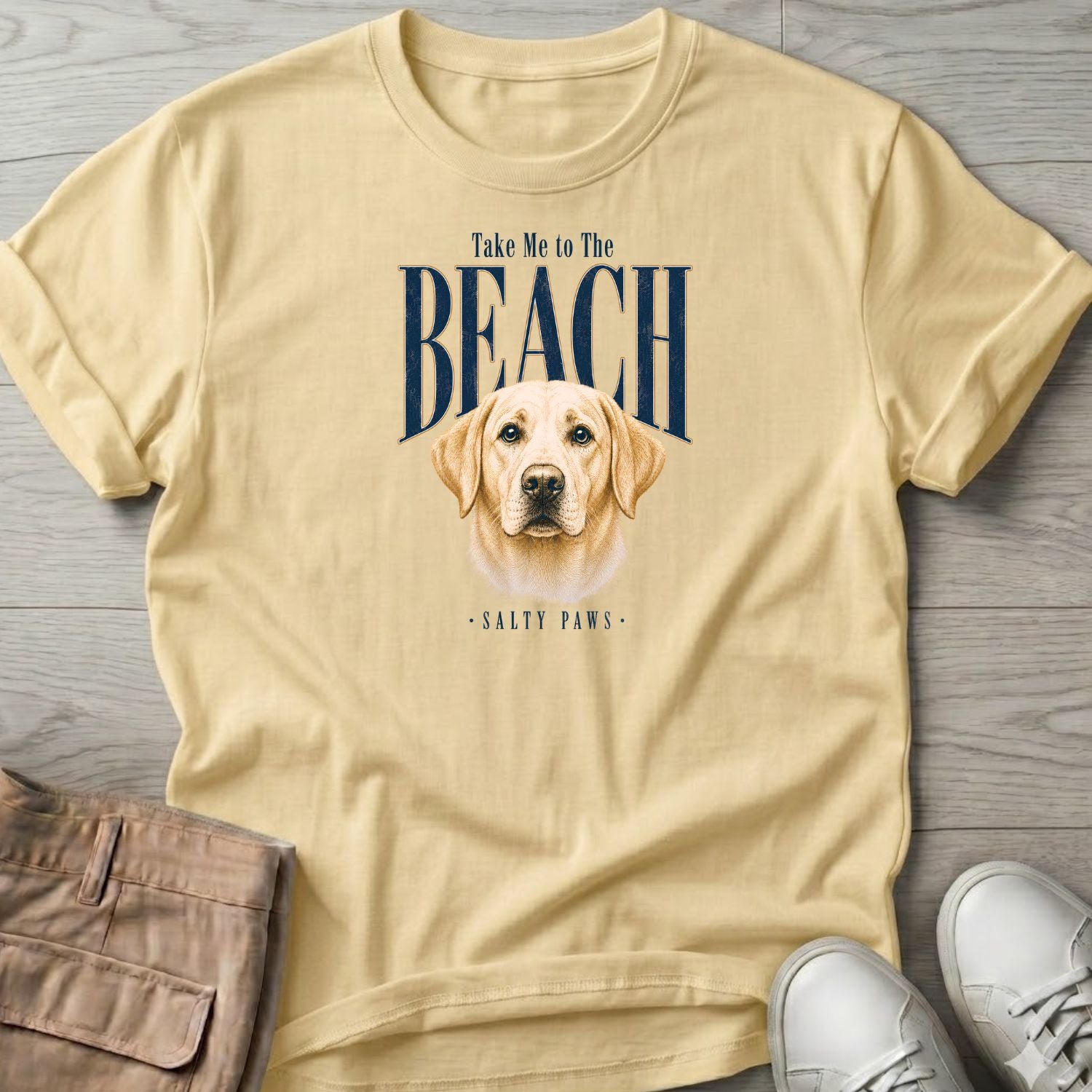 Yellow Labrador Take me to the Beach Dog T-Shirt