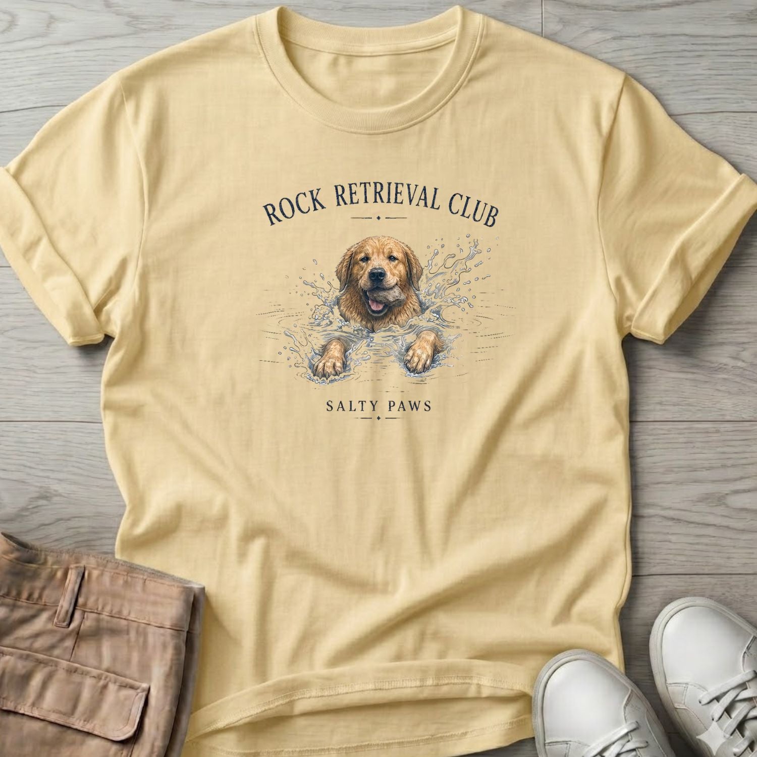 Rock Retrieval Club Golden Retriever Dog T-Shirt