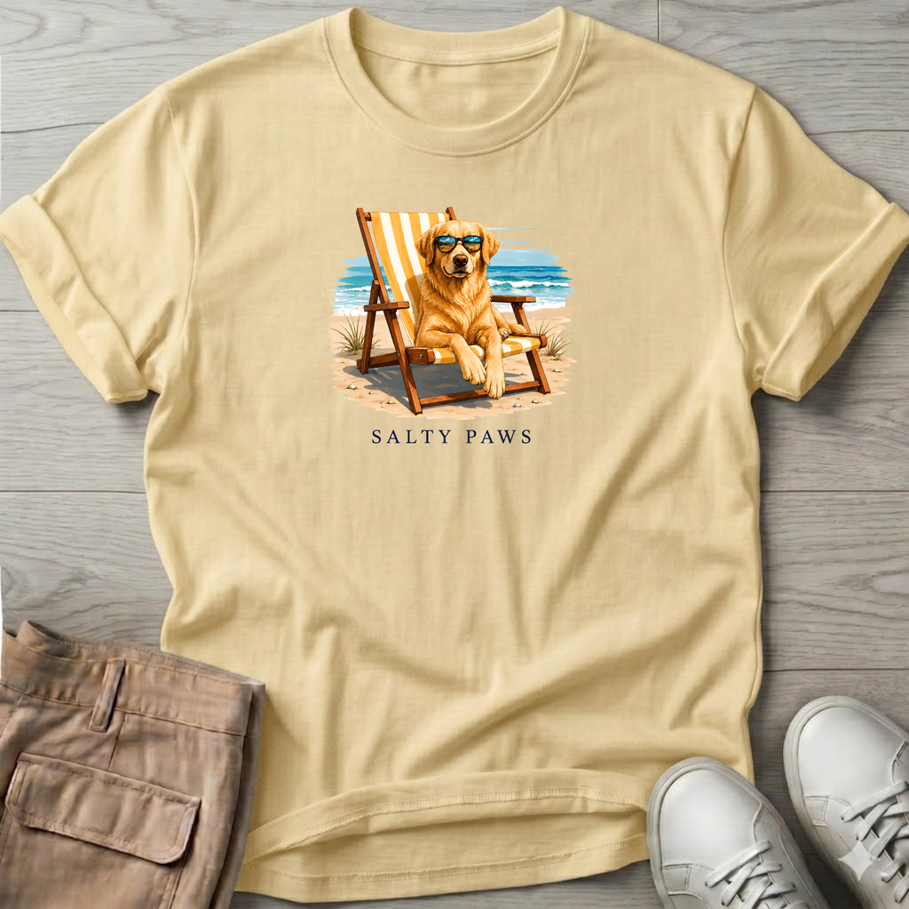 Golden Retriever Beach Chair Dog T-Shirt