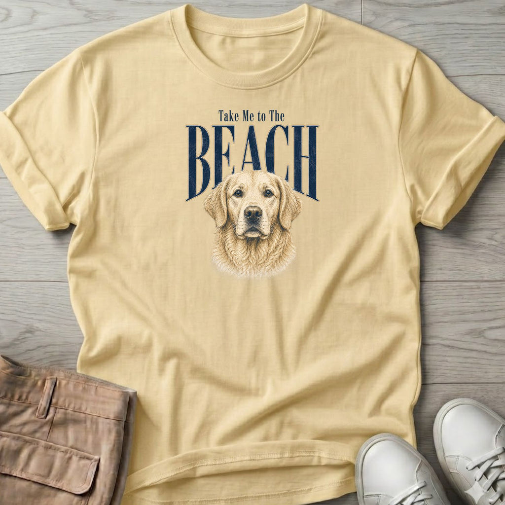 Golden Retriever Take me to the Beach Dog T-Shirt