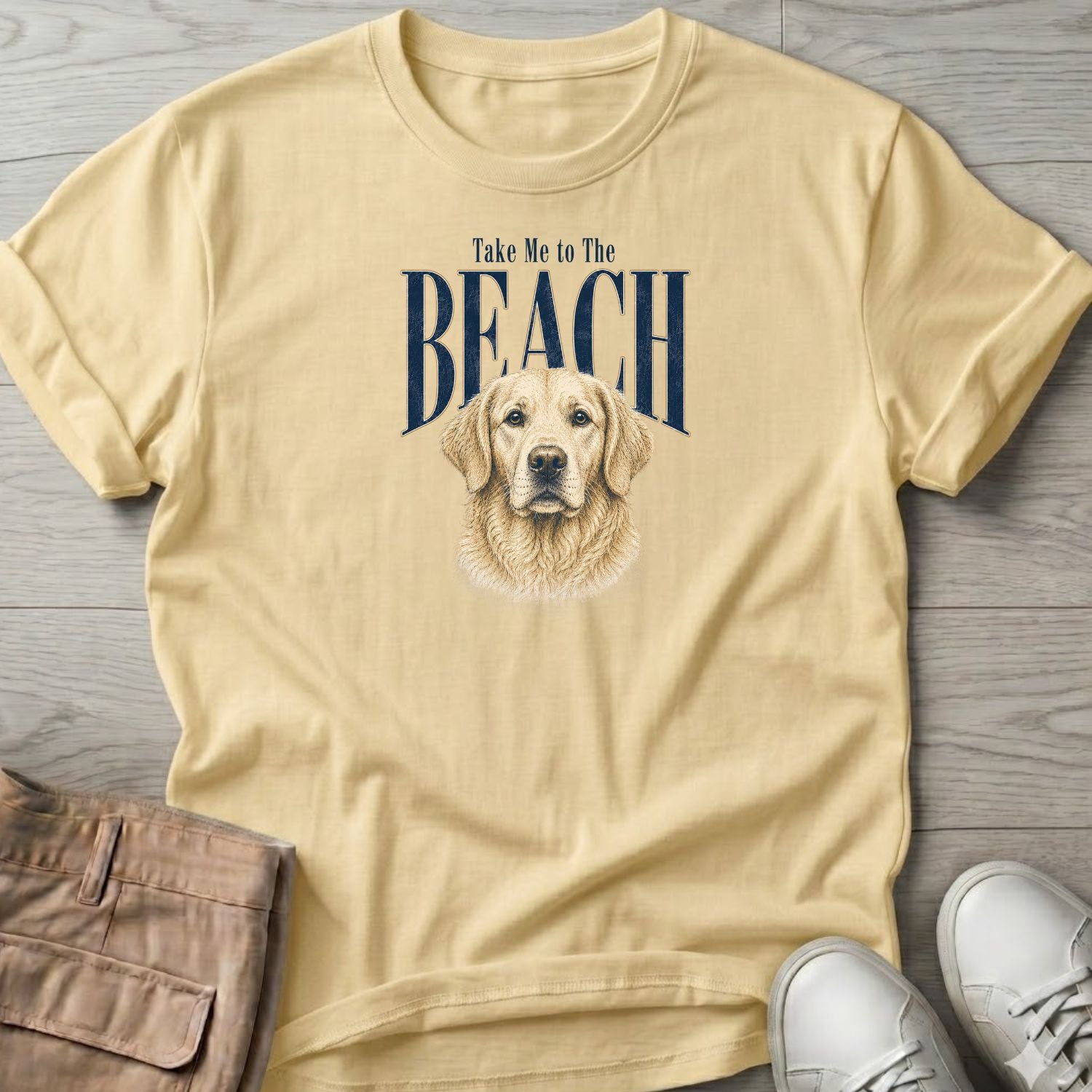 Golden Retriever Take me to the Beach Dog T-Shirt