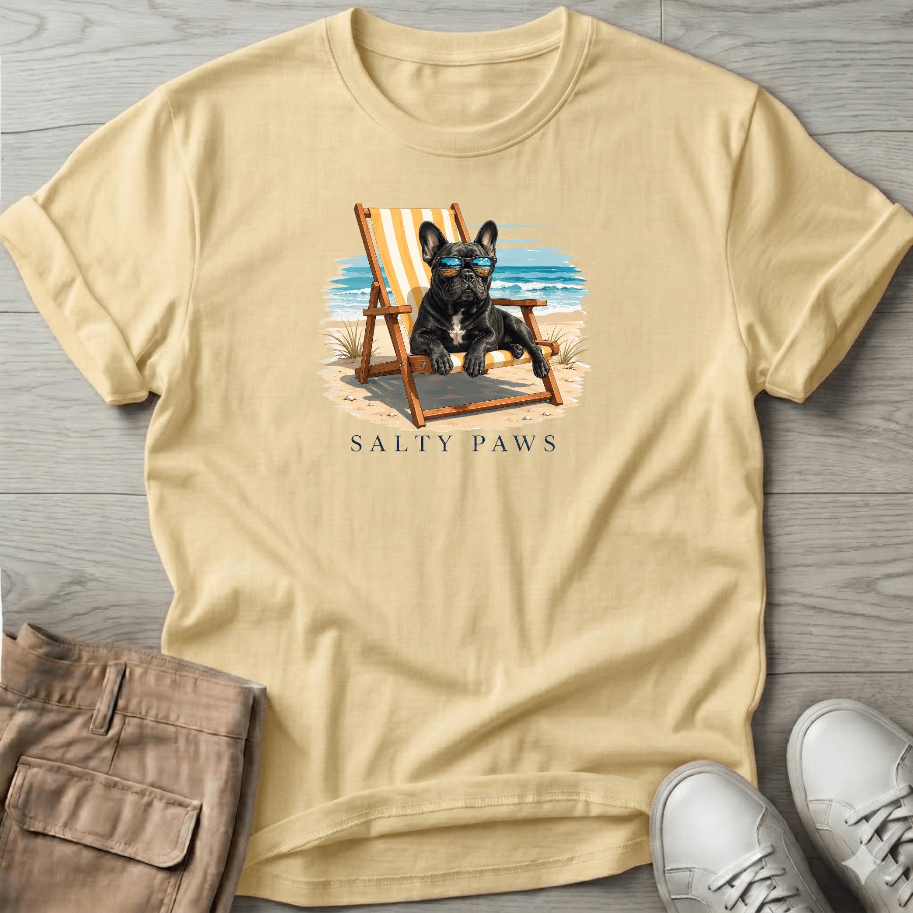Frenchie Beach Chair Dog T-Shirt