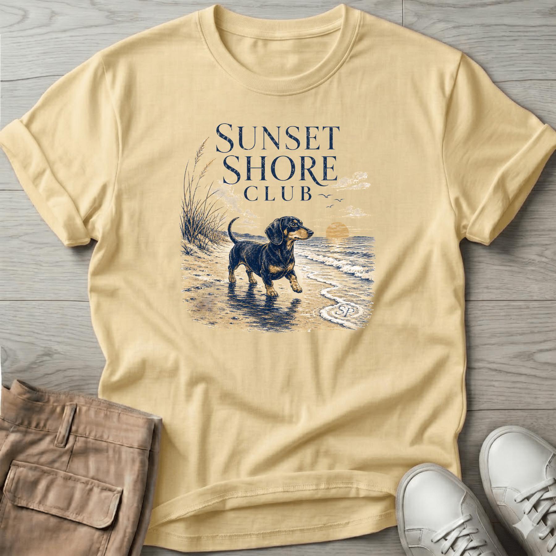 Doxie Sunset Shore DogT-Shirt Vacation