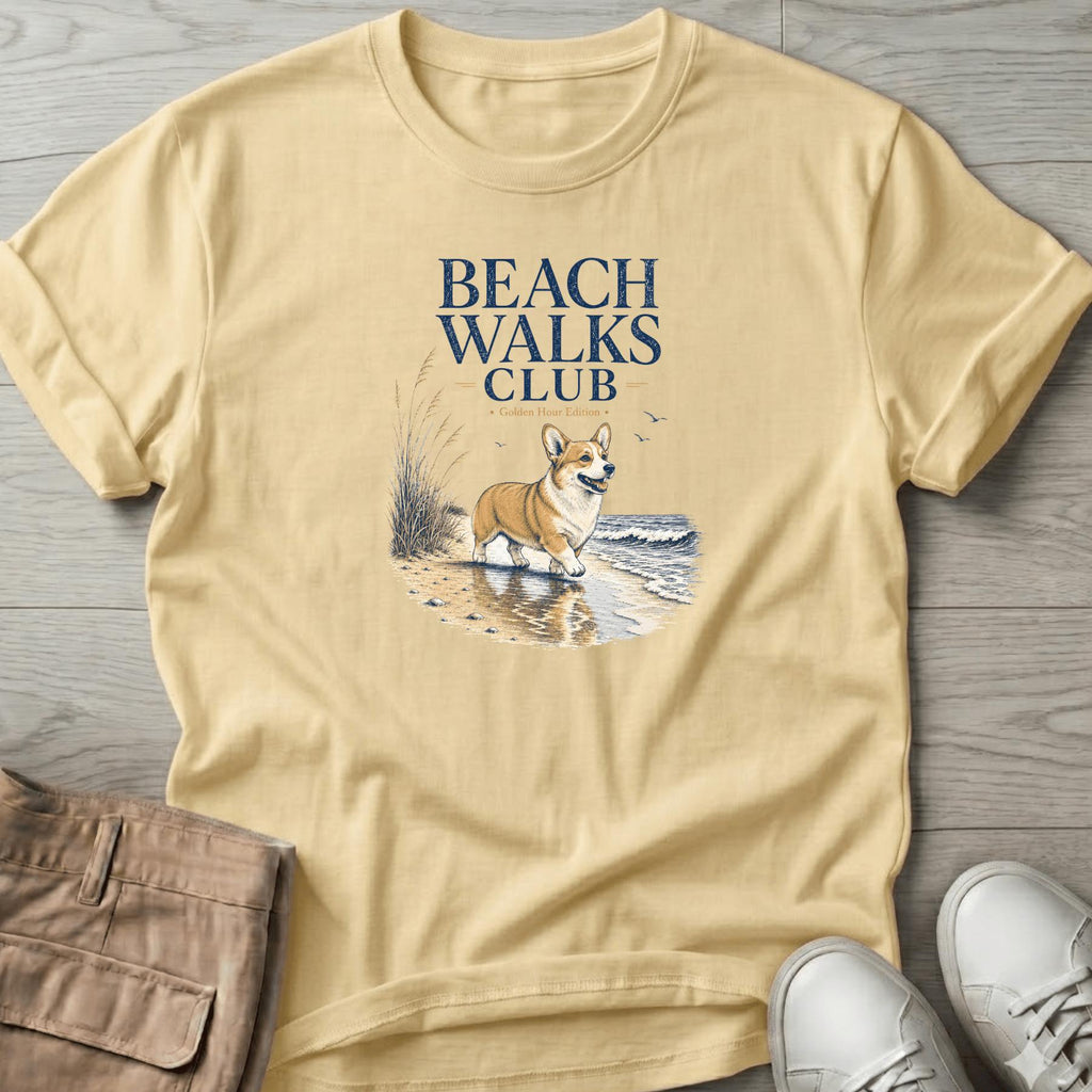 Corgi Beach Walks Club T-Shirt Vacation