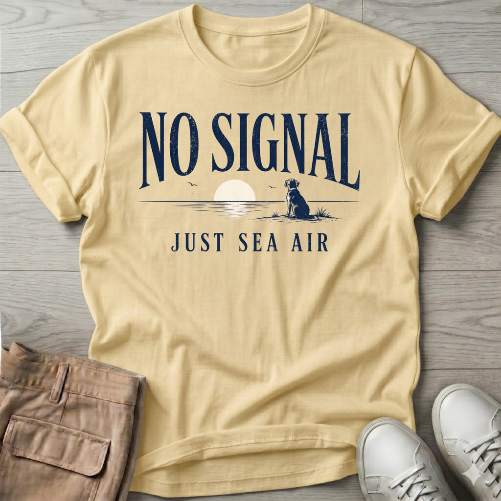 No Signal Sea Air Dog T-Shirt