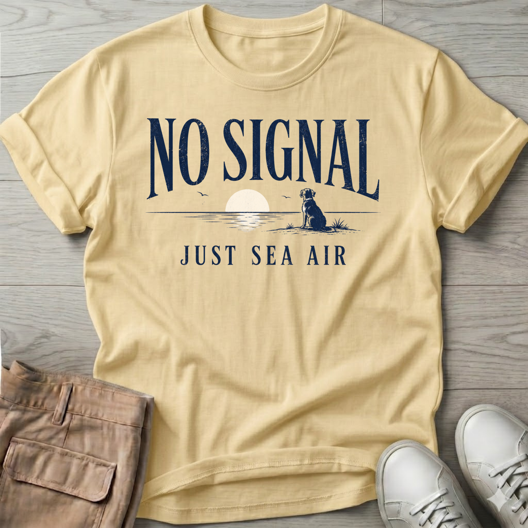 No Signal Sea Air Dog T-Shirt