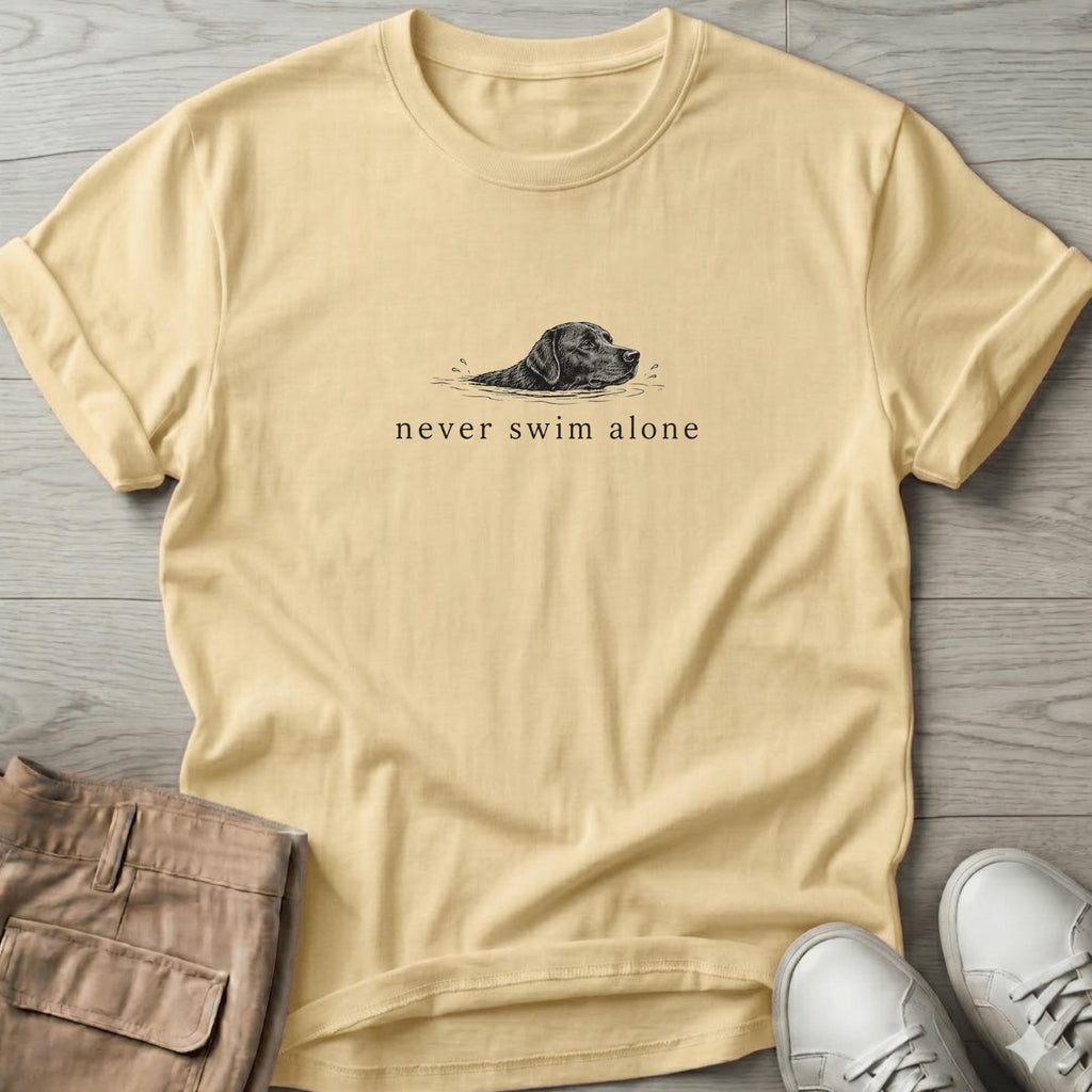 Never Swim Alone Lab Dog T-Shirt