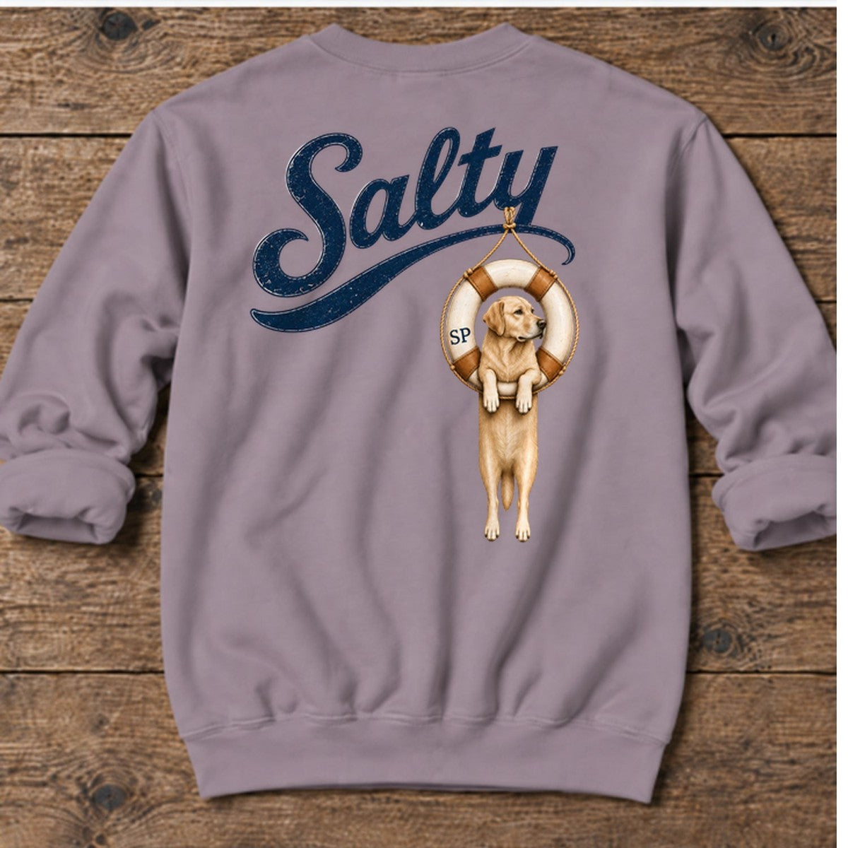 Golden Retrievers Tube Midweight Sweatshirt in Paragon, Salty Paws coastal sweatshirt