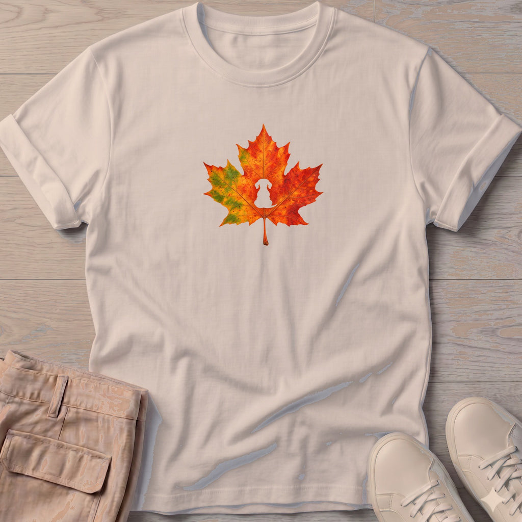 Dachshund Leaf T-Shirt in Sand, Salty Paws coastal t-shirt