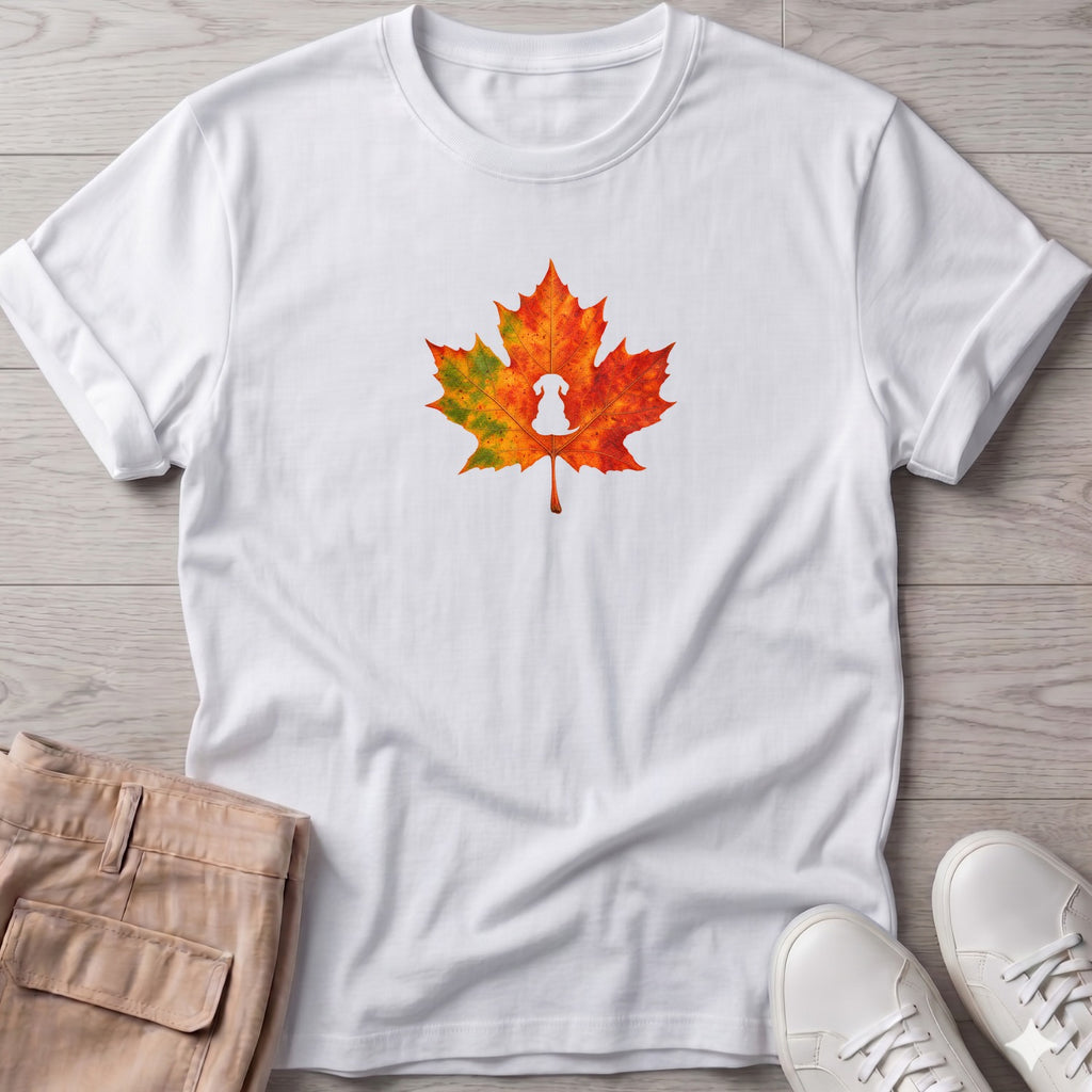 Dachshund Leaf T-Shirt in White, Salty Paws coastal t-shirt