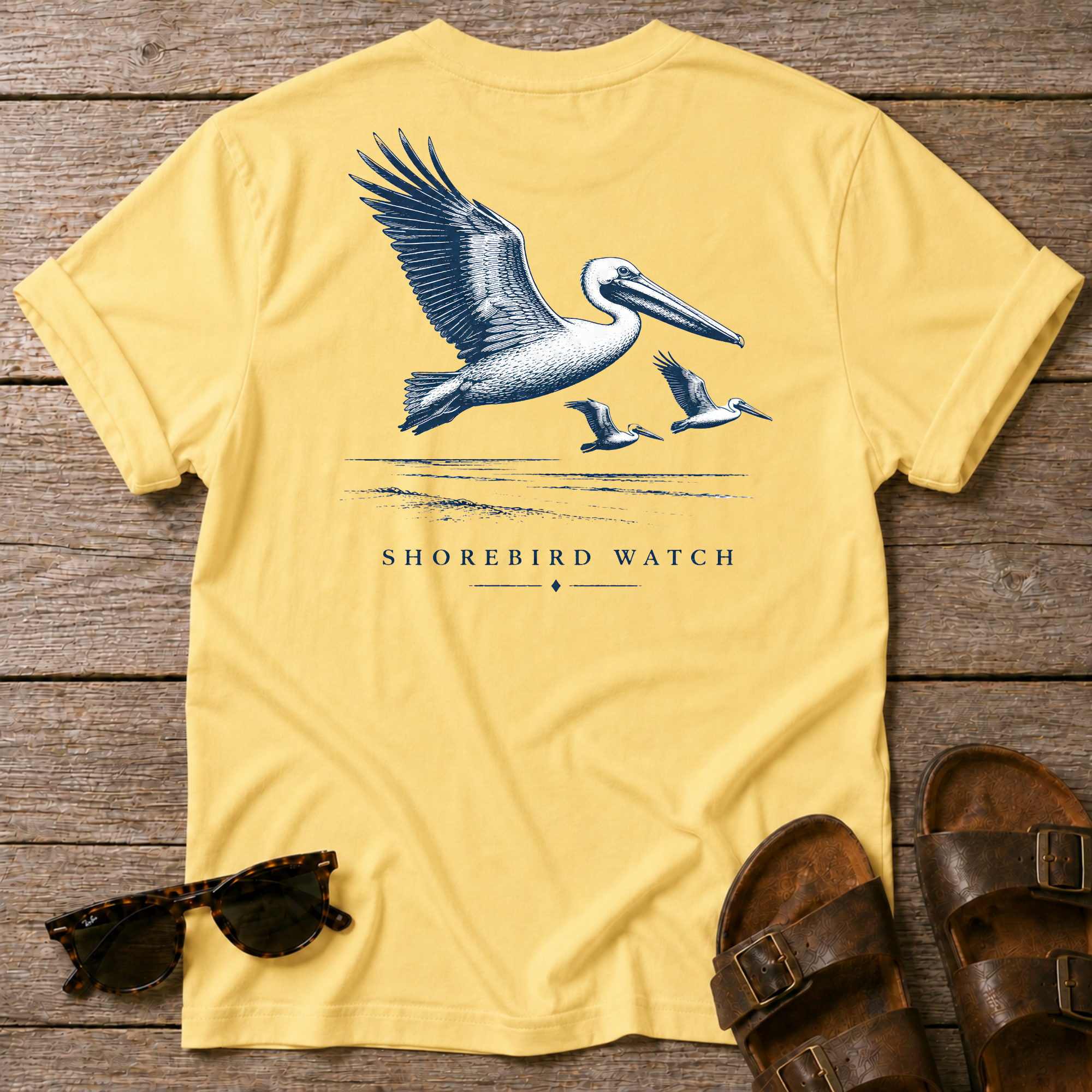 Pelican Shorebird Watch BACK DESIGN T-Shirt