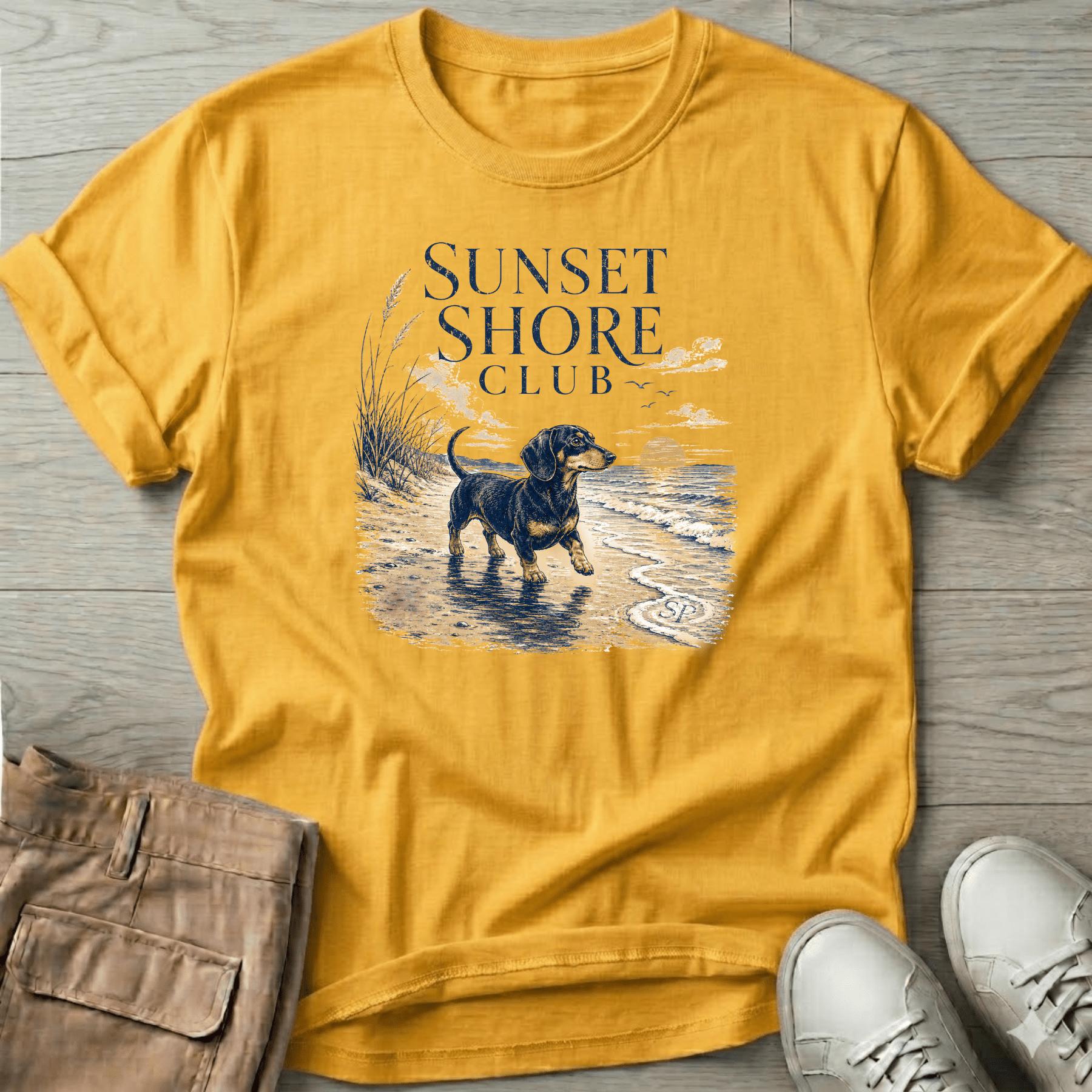 Doxie Sunset Shore DogT-Shirt Vacation