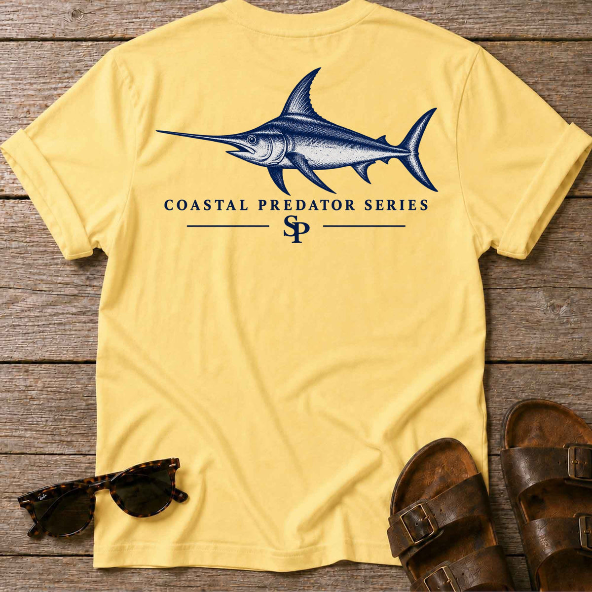 Swordfish Coastal Predator T-Shirt in Daisy, Salty Paws coastal t-shirt