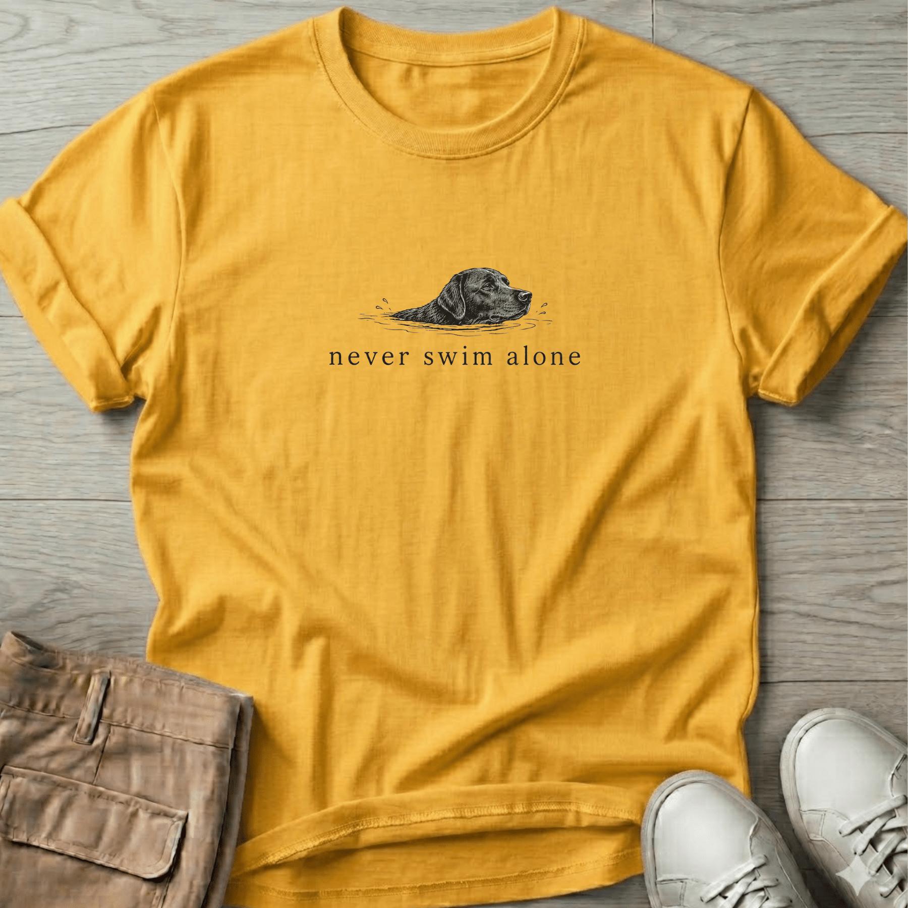 Never Swim Alone Lab Dog T-Shirt