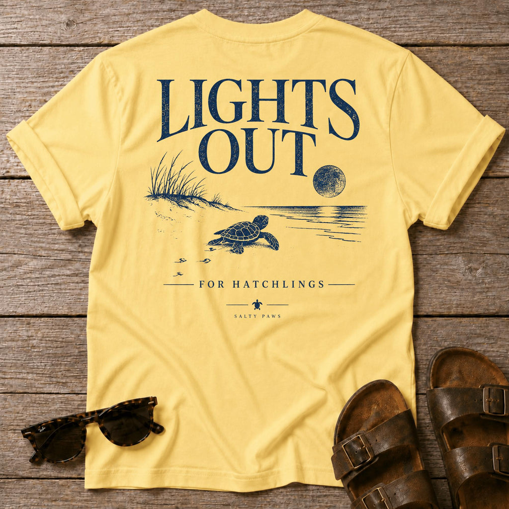Lights Out Turtle Hatchling BACK DESIGN T-Shirt