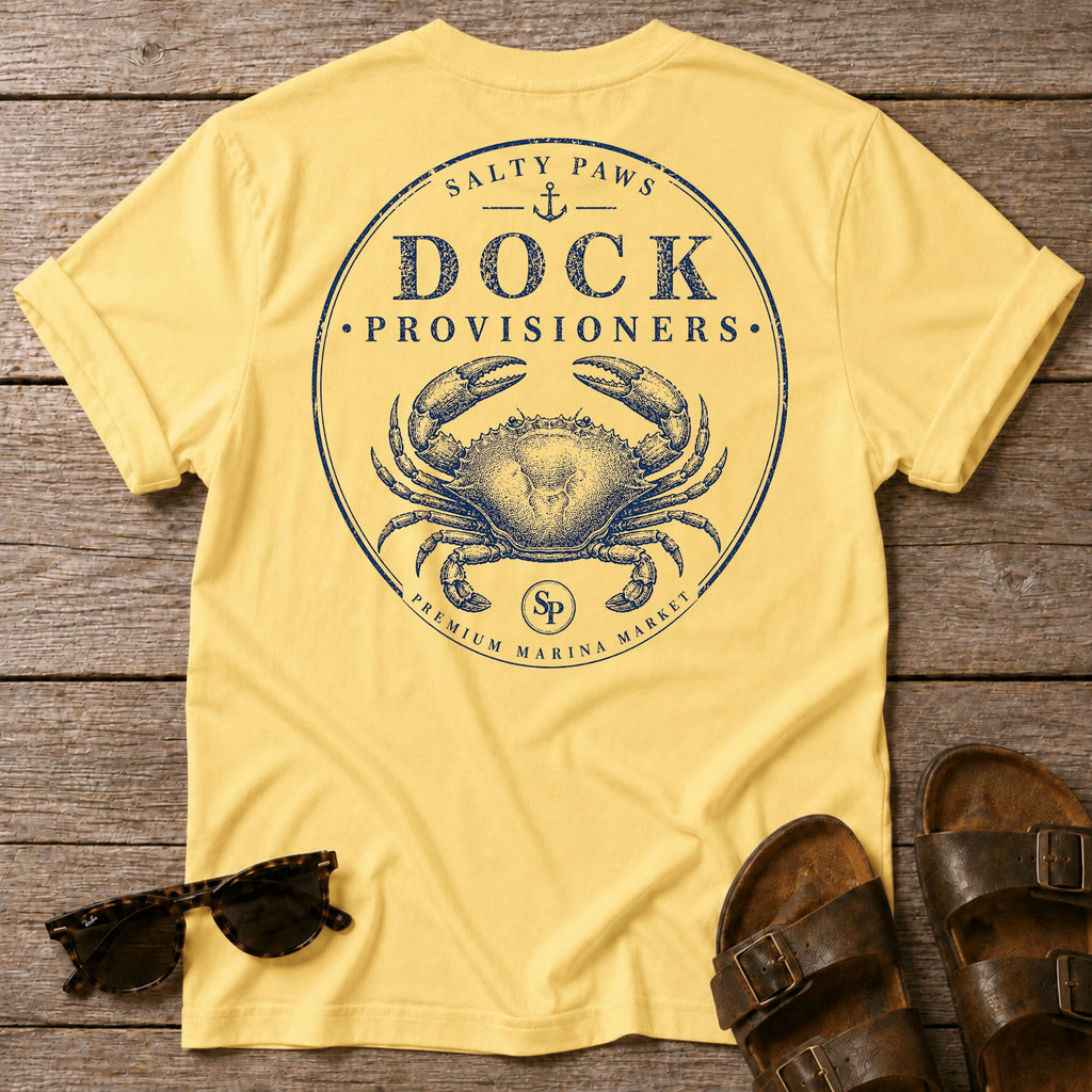 Dock Provisions Crab BACK DESIGN T-Shirt