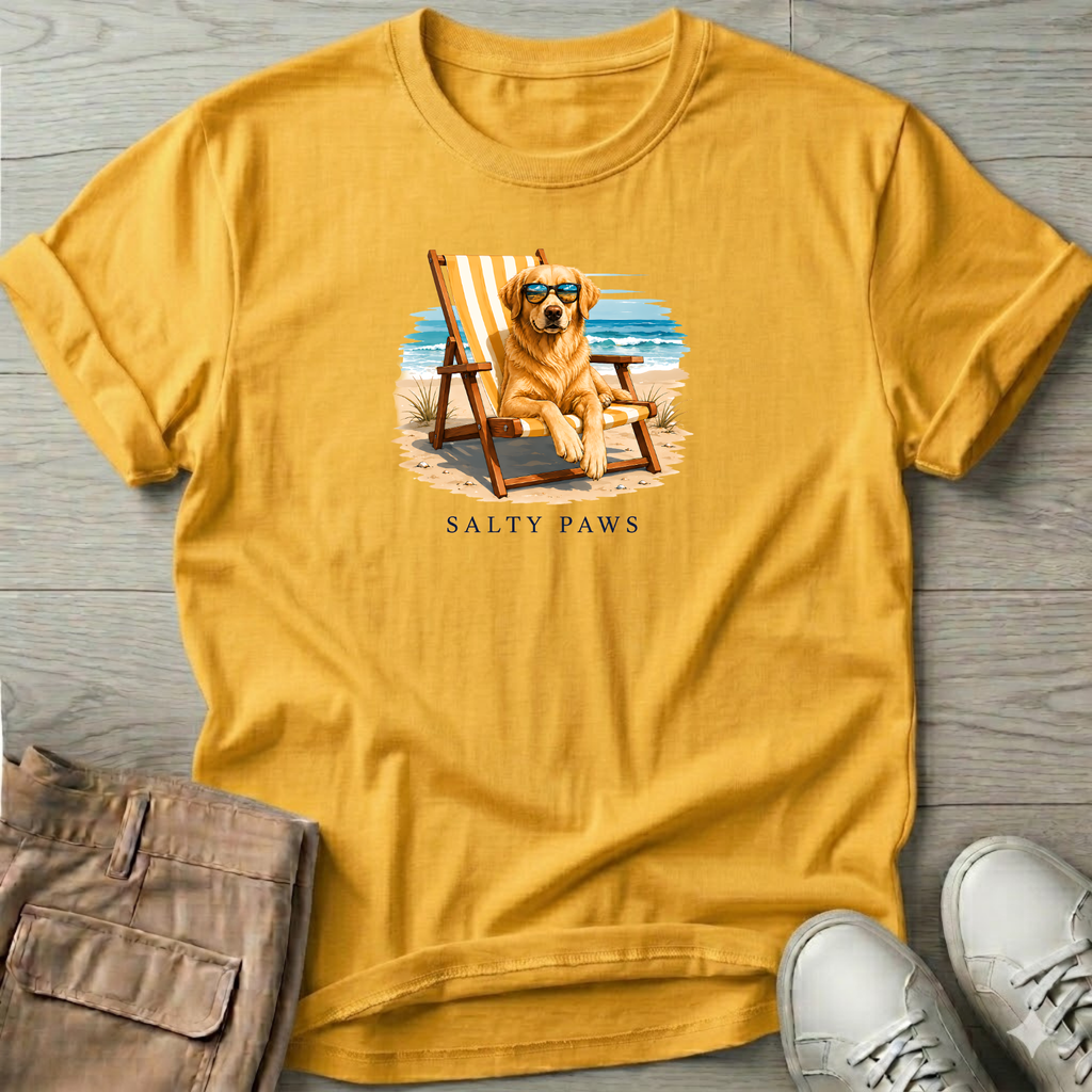 Golden Retriever Beach Chair Dog T-Shirt