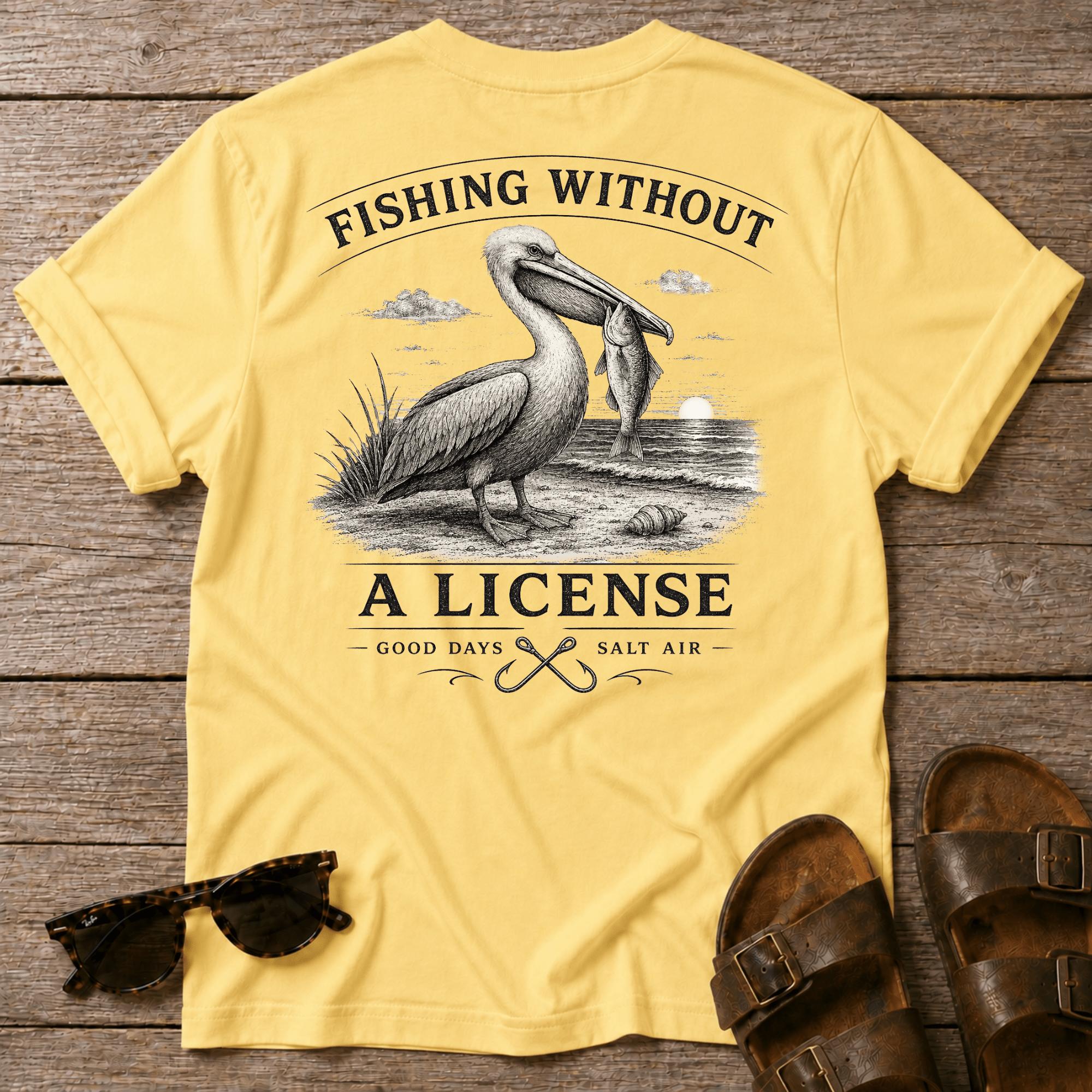 Fishing No License Pelican BACK DESIGN