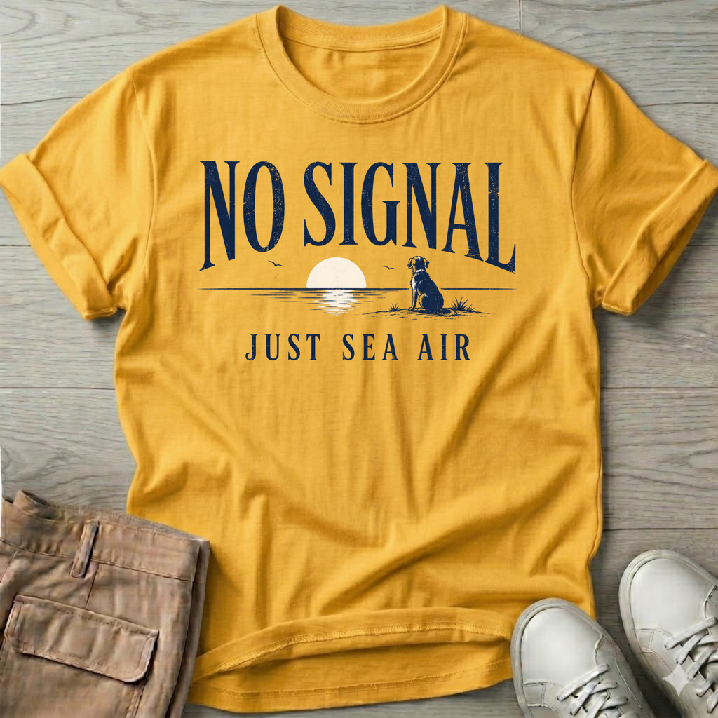 No Signal Sea Air Dog T-Shirt
