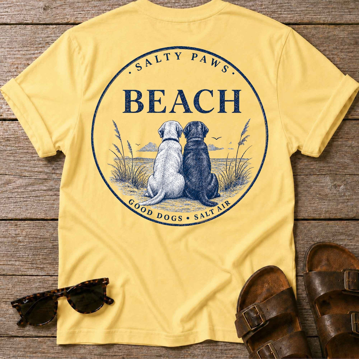 Beach Good Dogs 2 Labs T-Shirt