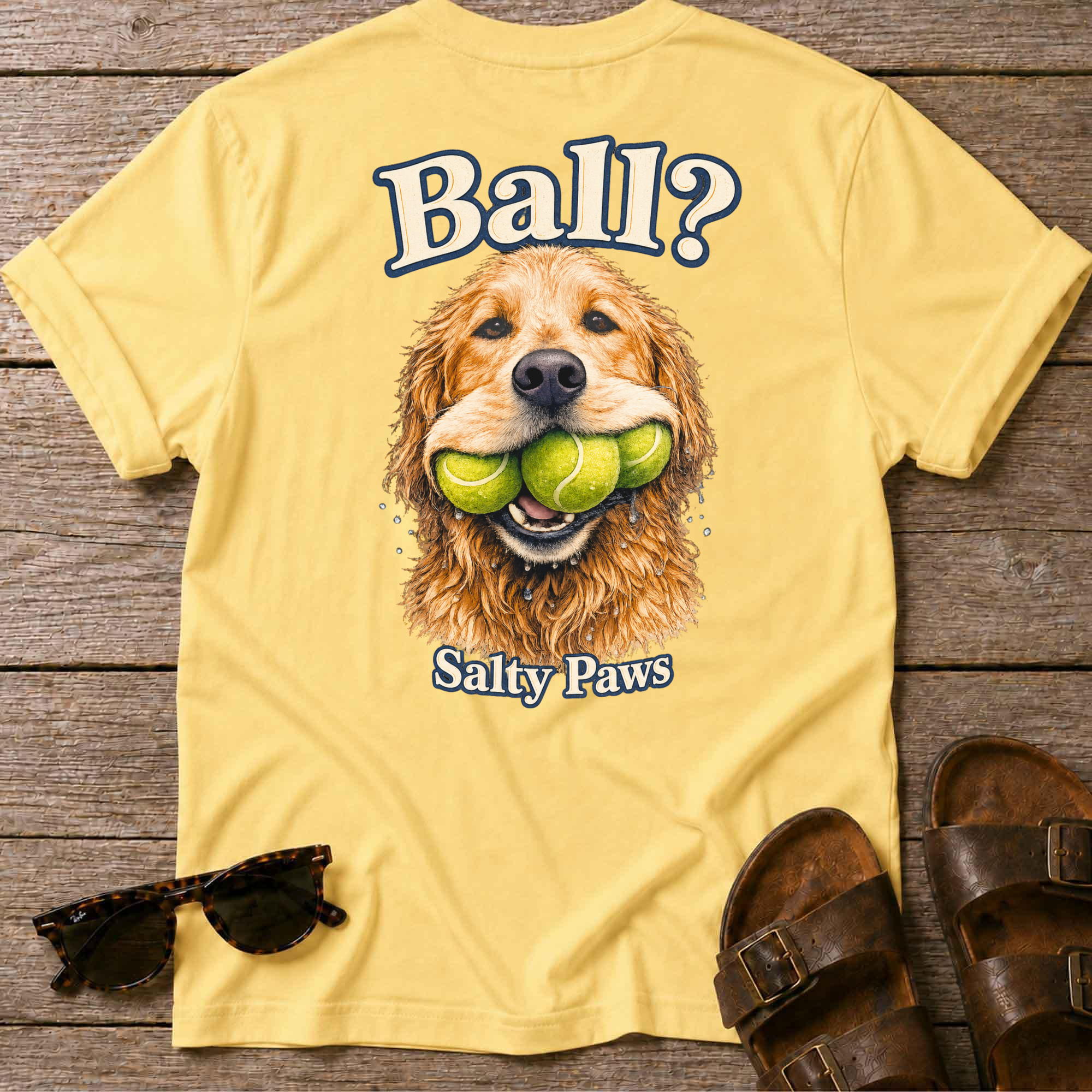 Ball! Golden Retriever BACK DESIGN