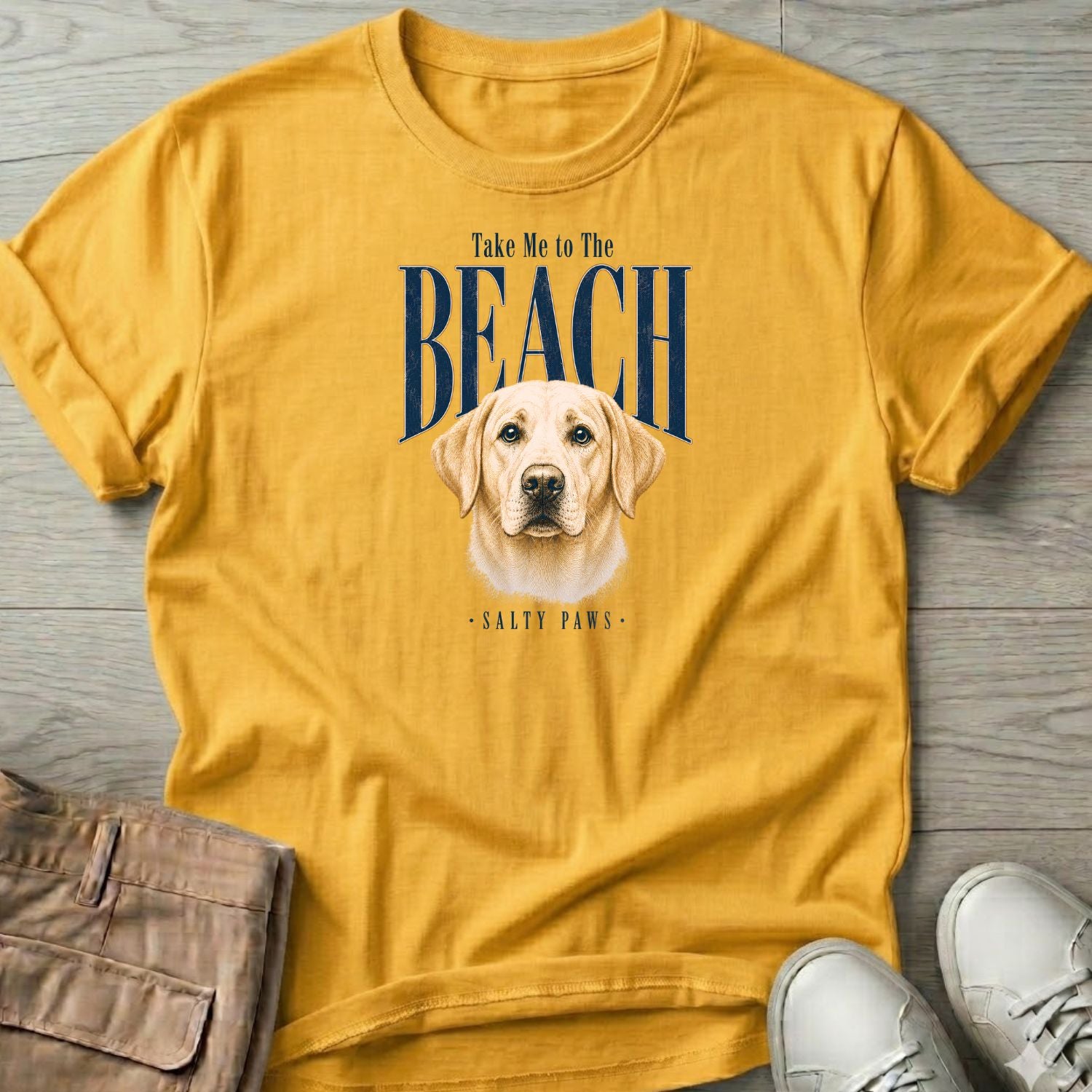 Yellow Labrador Take me to the Beach Dog T-Shirt