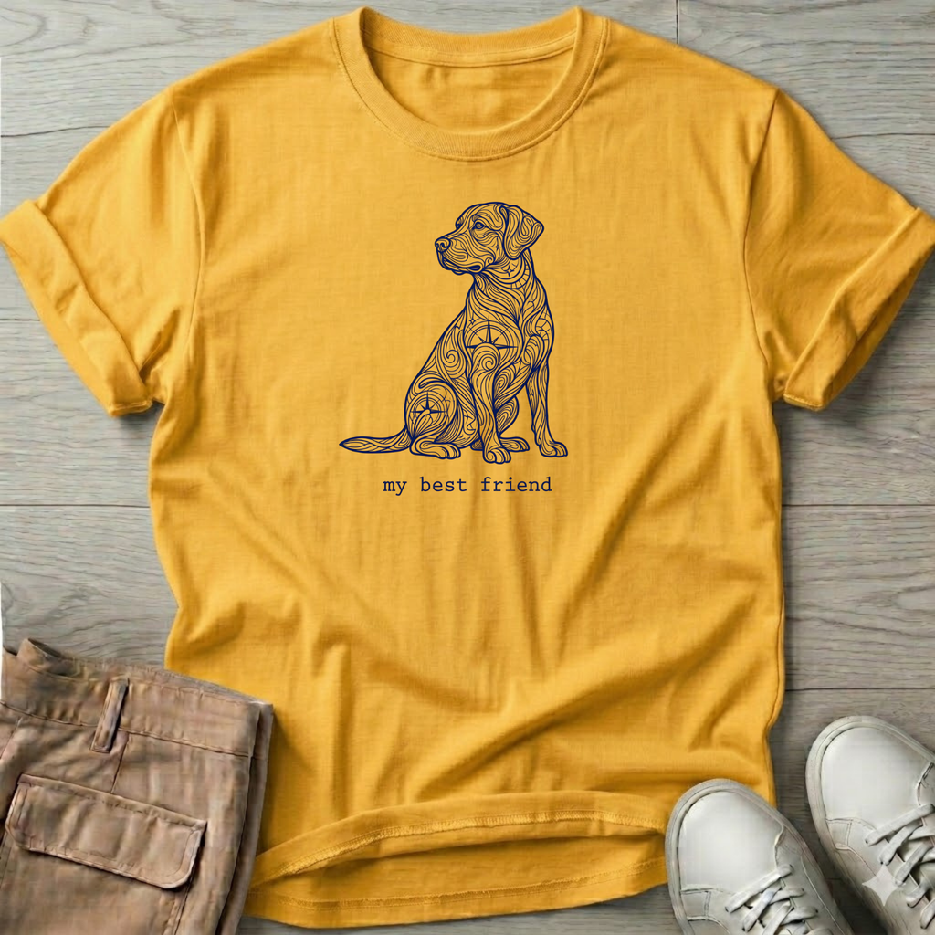My Best Friend T-Shirt — Beach Dog Line Art Tee