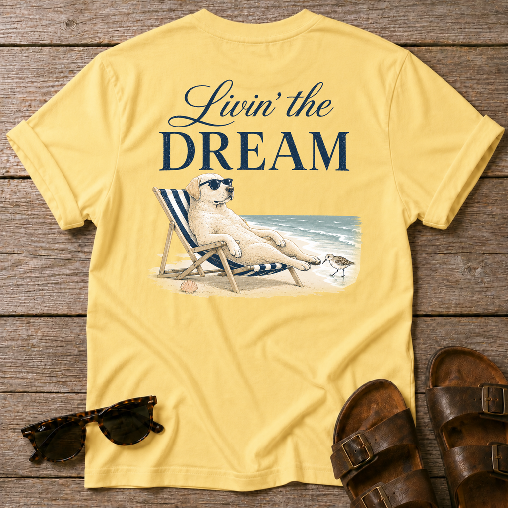 Livin the Dream Golden T-shirt BACK DESIGN