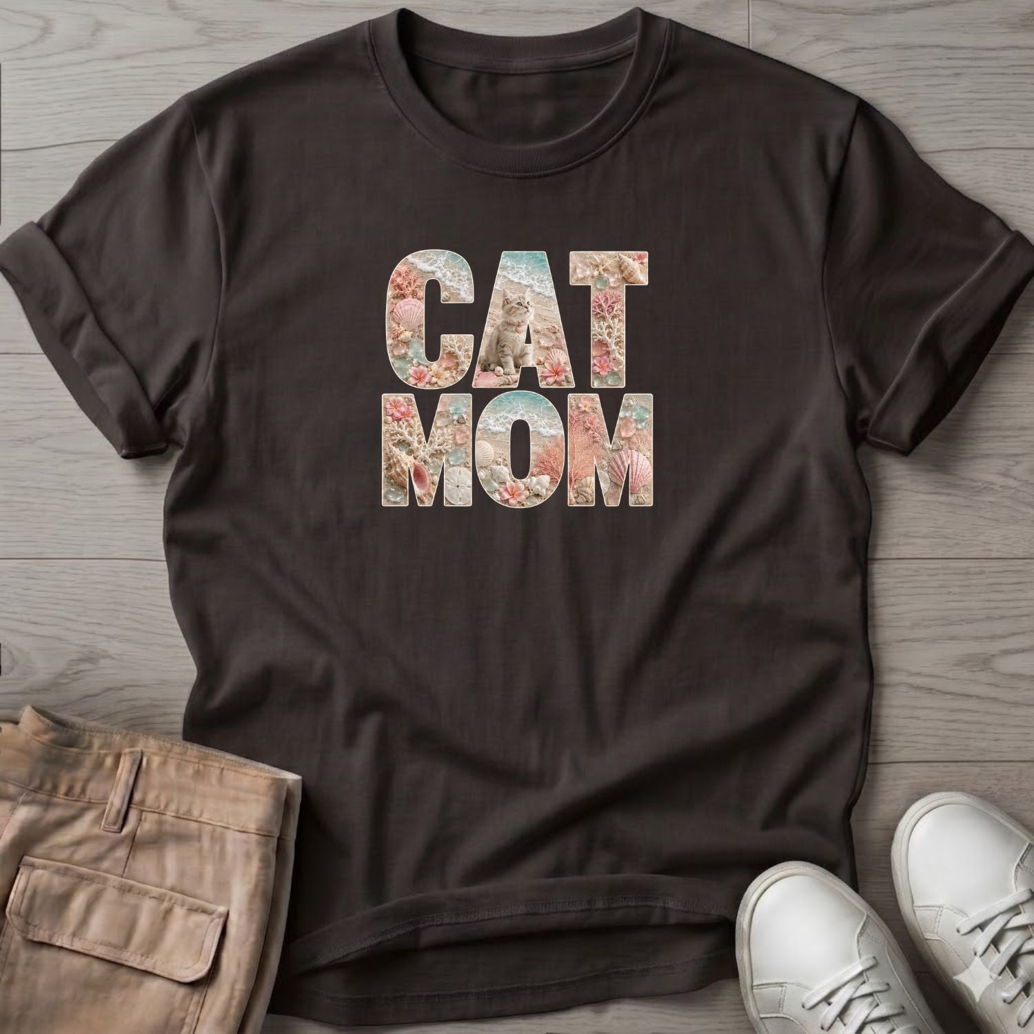 Cat Mom Beachy T-Shirt