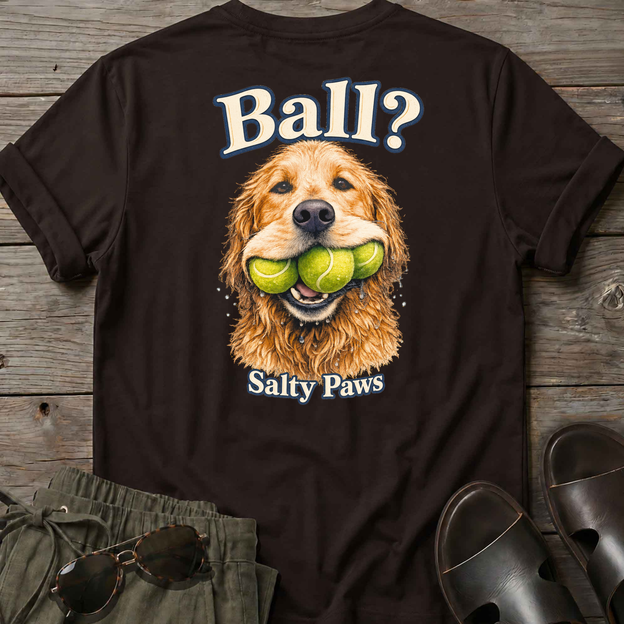 Ball! Golden Retriever BACK DESIGN
