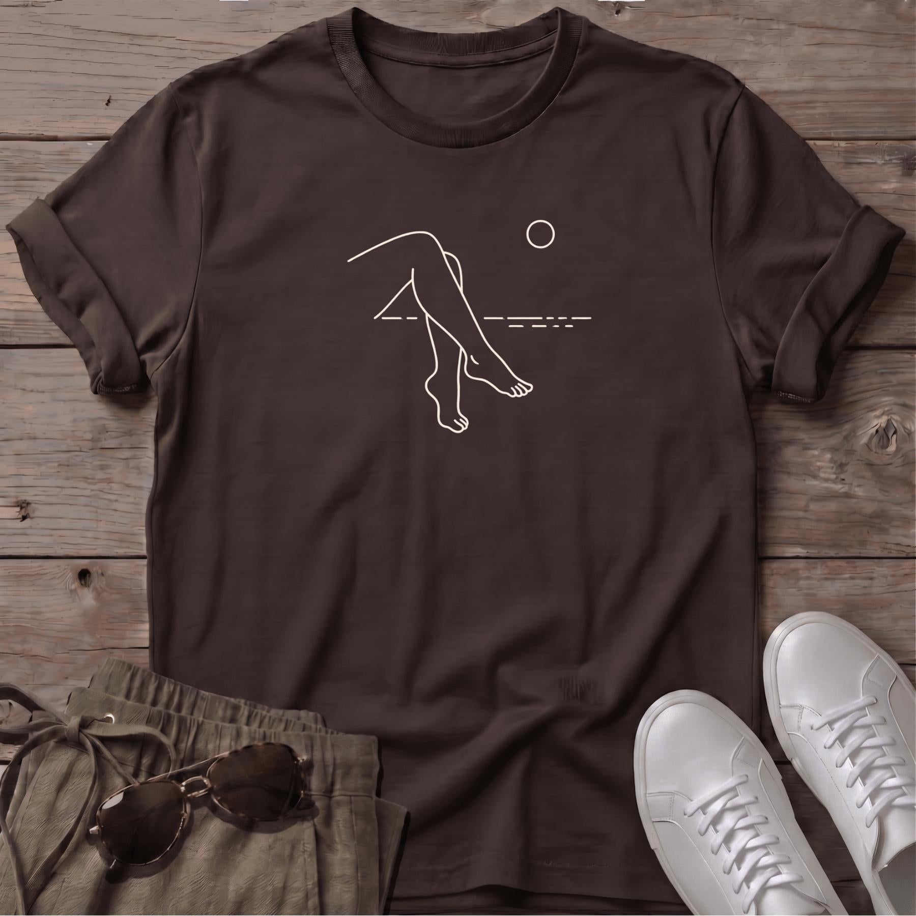Legs 2 Beach Ocean Line Art Tee - coastal graphic t-shirt, Salty Paws