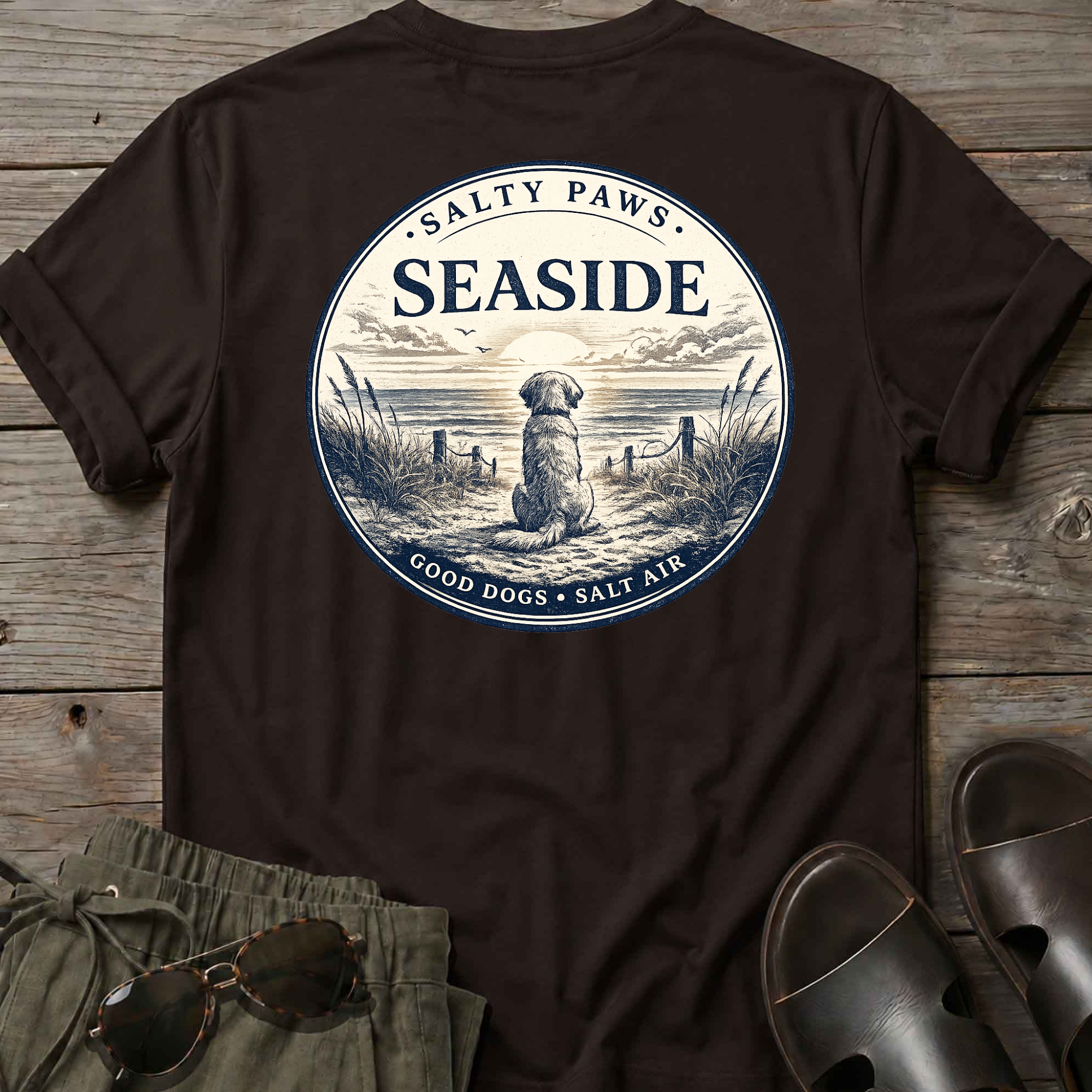 Seaside Good Dogs Back T-Shirt