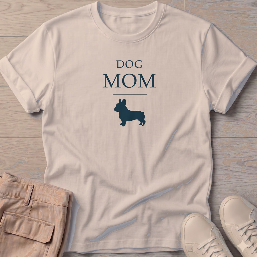 Dog Mom Frenchie T-Shirt in Sand, Salty Paws coastal t-shirt