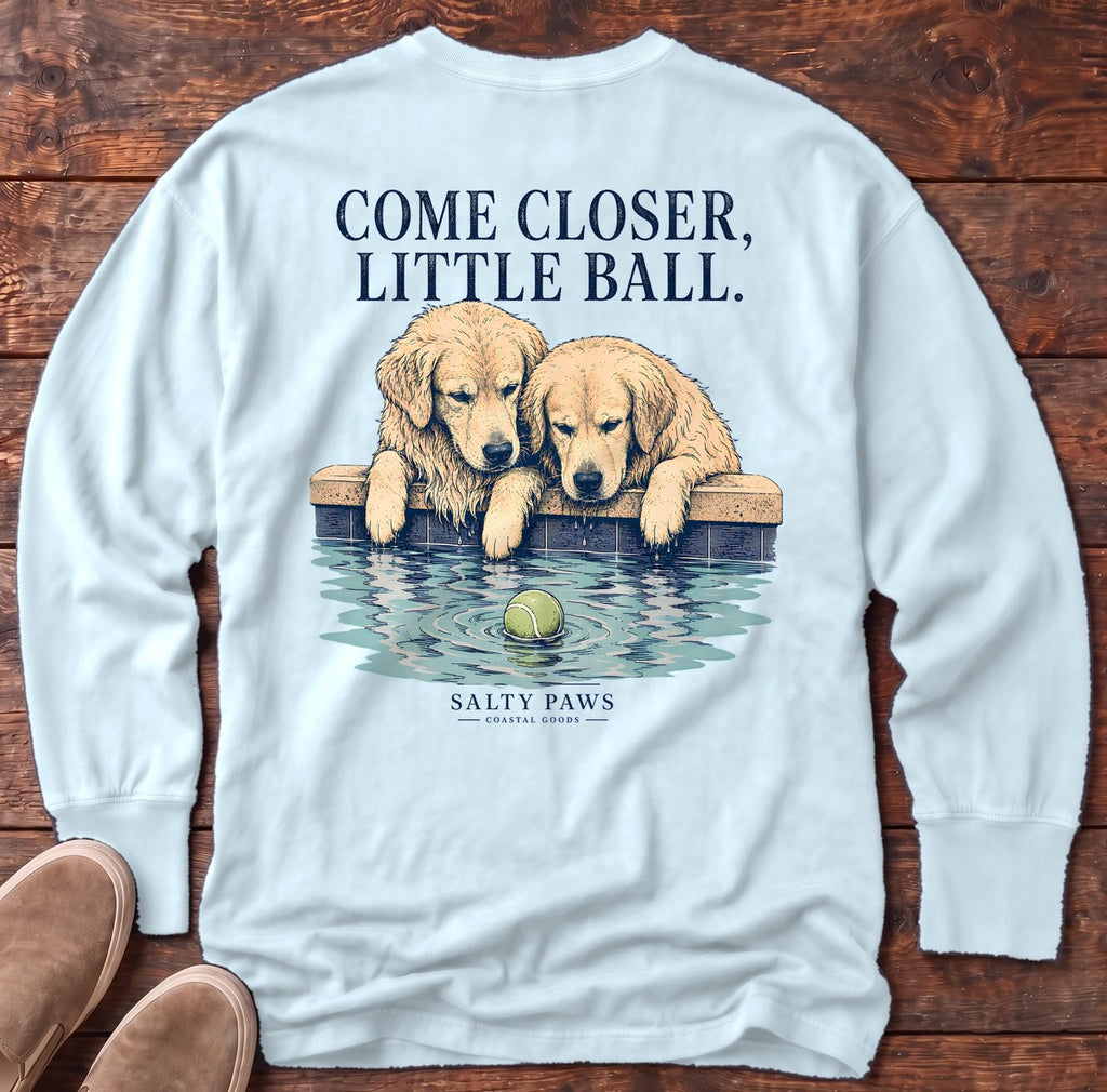 Closer Retrievers Back Design Long Sleeve Tee in Chambray, Salty Paws Comfort Colors long sleeve tee