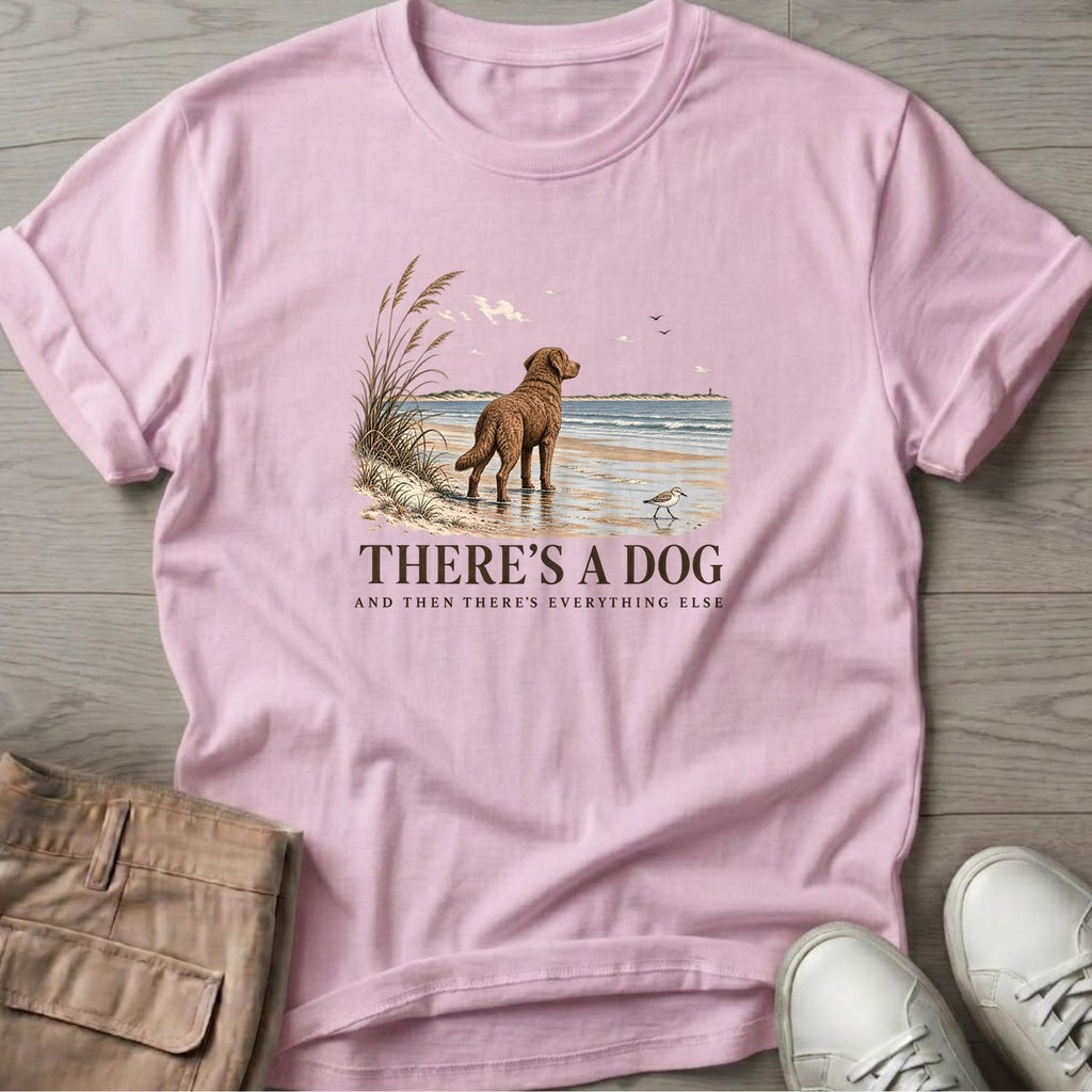 There's a Dog Chesapeake Bay Retriever T-Shirt in Light Pink, Salty Paws coastal t-shirt