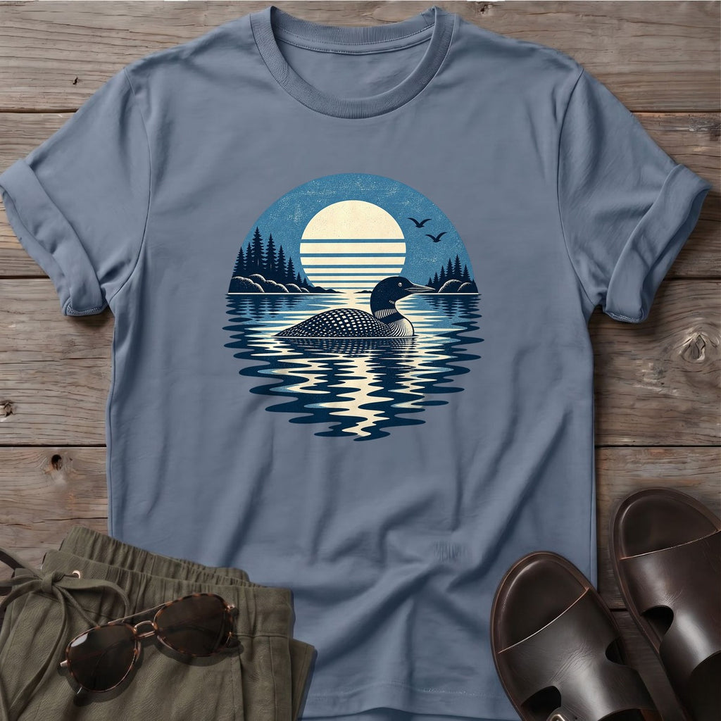Moonlit Loon T-Shirt in Stone Blue