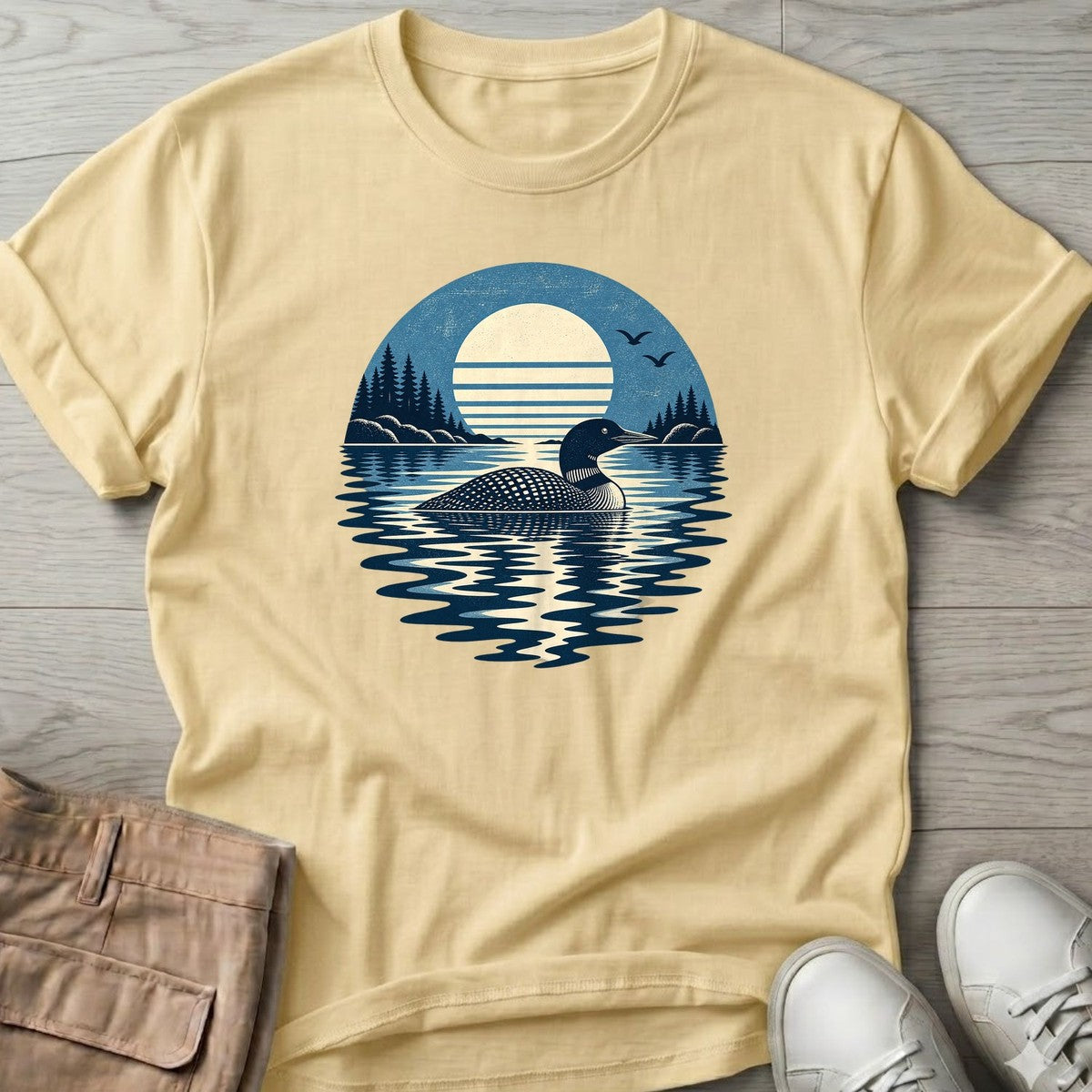 Moonlit Loon T-Shirt in Cornsilk