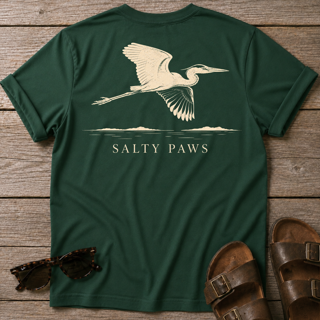 Great Heron Flight T-shirt BACK DESIGN