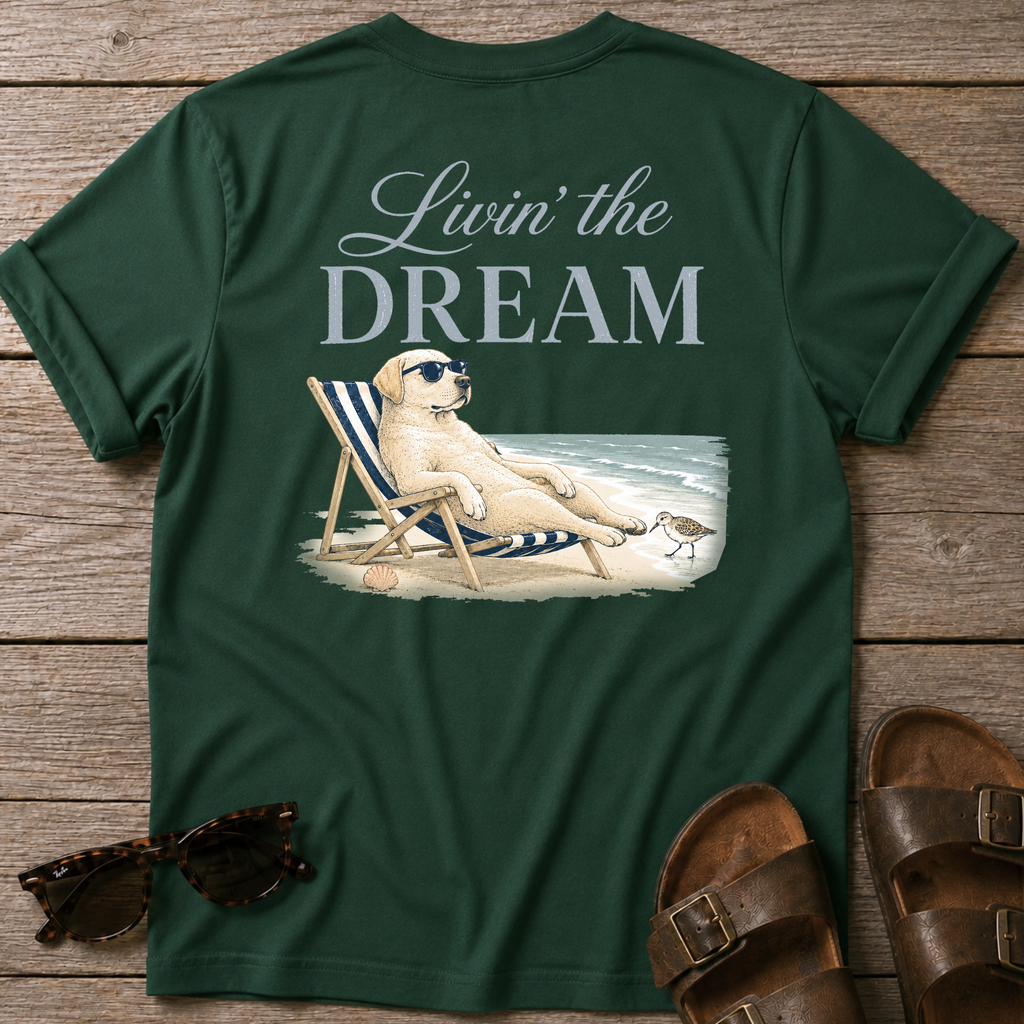 Livin the Dream Golden T-shirt BACK DESIGN