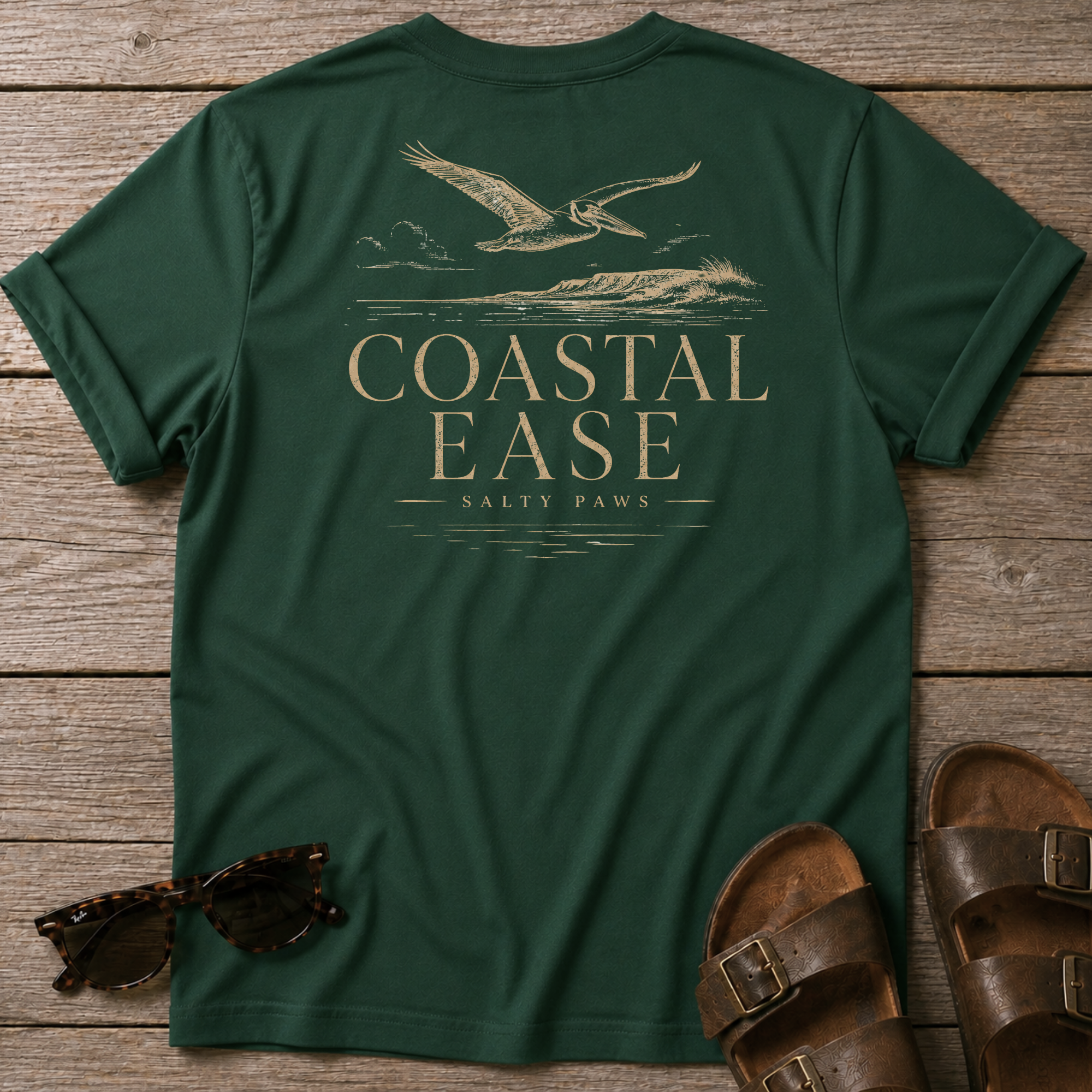 Coastal Ease Bird T-shirt BACK DESIGN