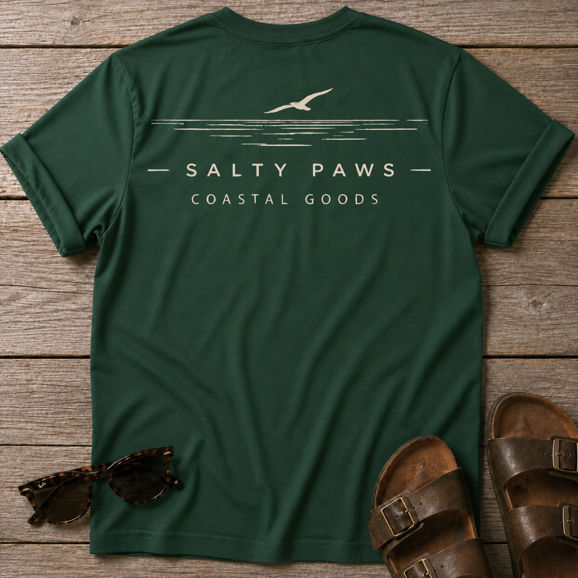 Salty Paws Coastal Goods 2 T-shirt BACK DESIGN
