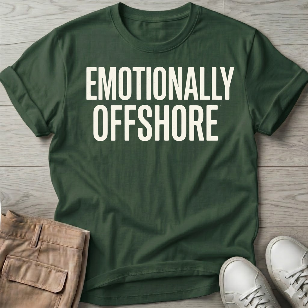 EMOTIONALLY OFFSHORE T-Shirt — Beach Line Art Tee