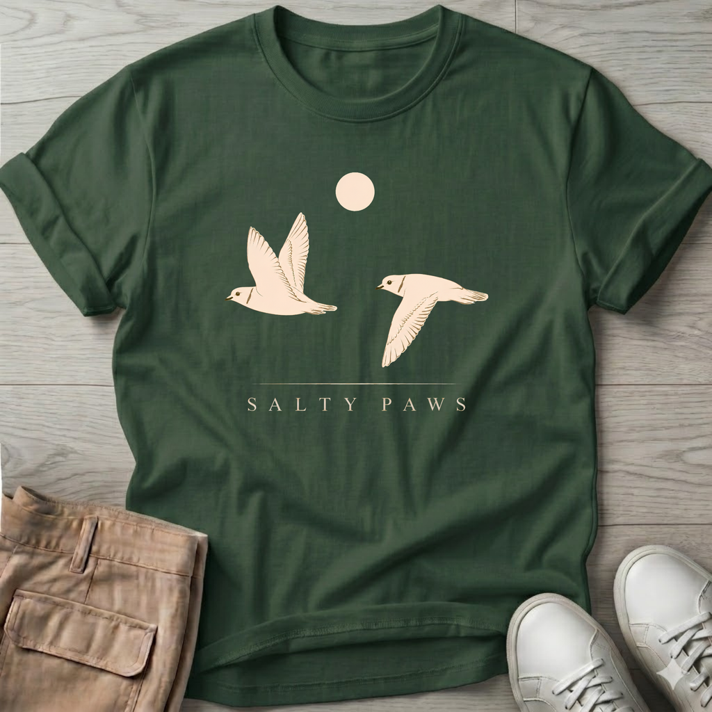 2 Piping Plovers in Flight T-Shirt